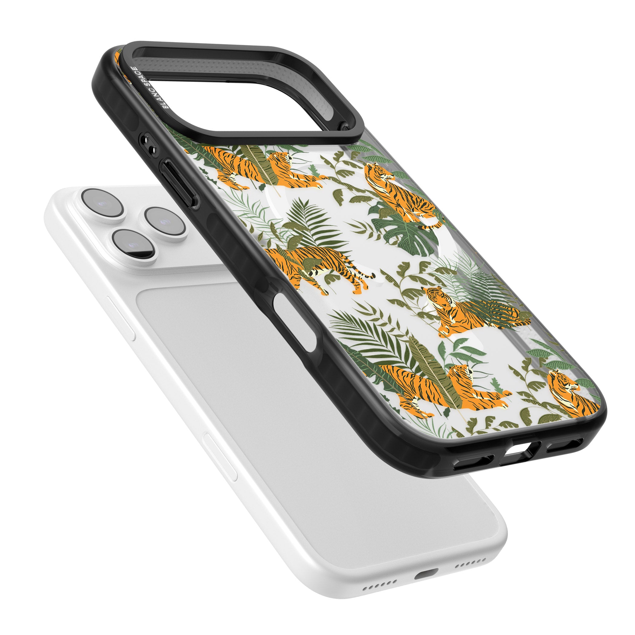 Tiger & Fern Jungle iPhone 17 Pro Impact Pro Black Phone Case Colours