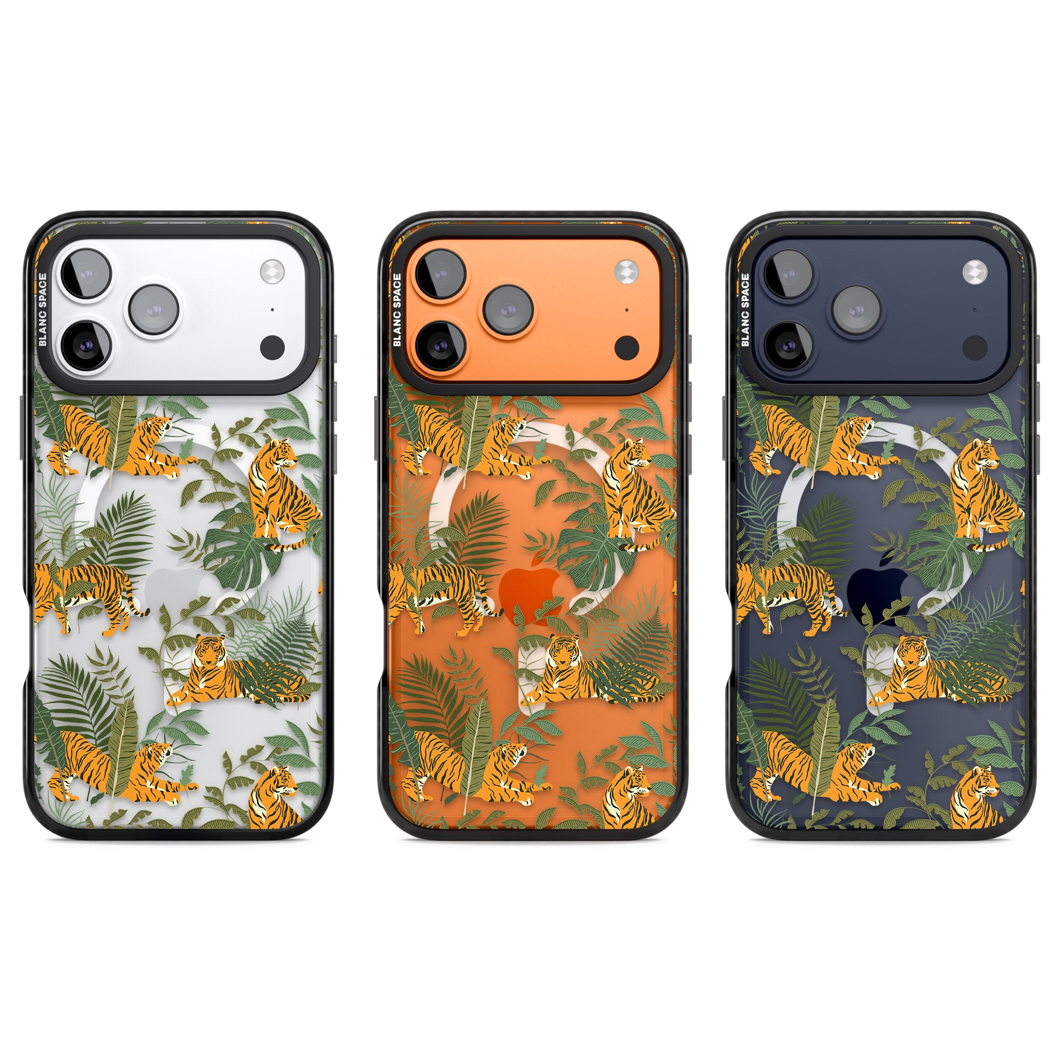 Tiger & Fern Jungle iPhone 17 Pro Impact Pro Black Phone Case APT Impact Protection