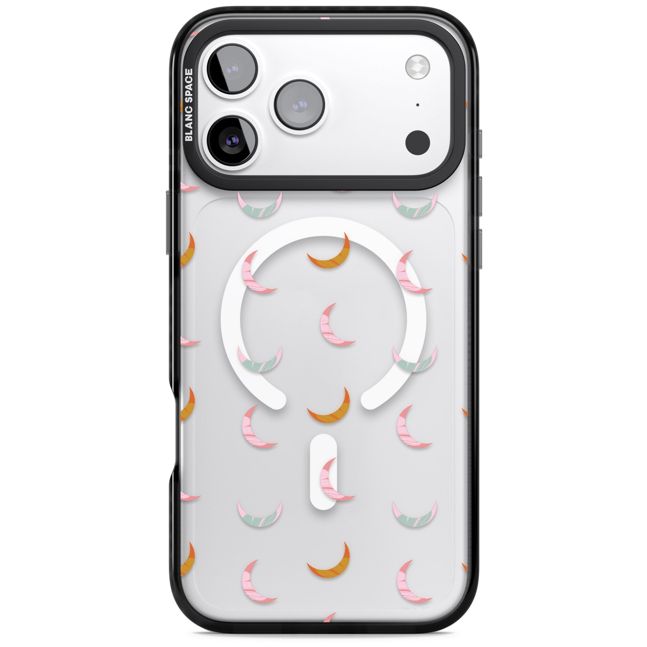 Colourful Crescent Moons iPhone 17 Pro Impact Pro Black Phone Case