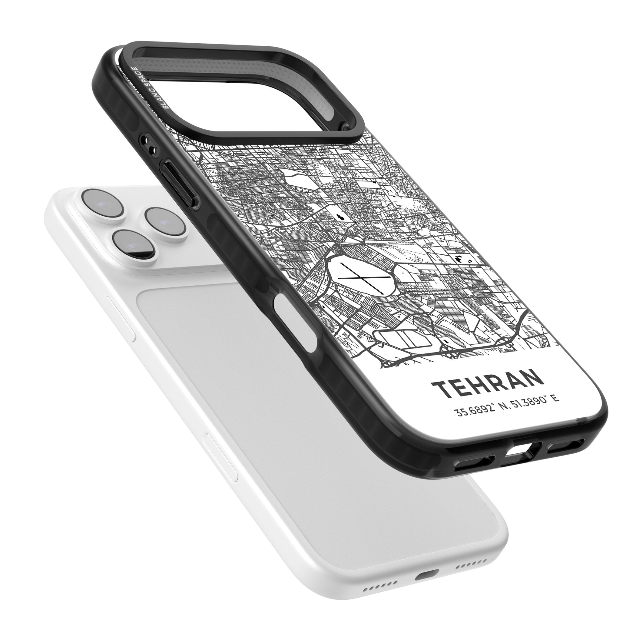 Tehran Map iPhone 17 Pro Impact Pro Black Phone Case Colours