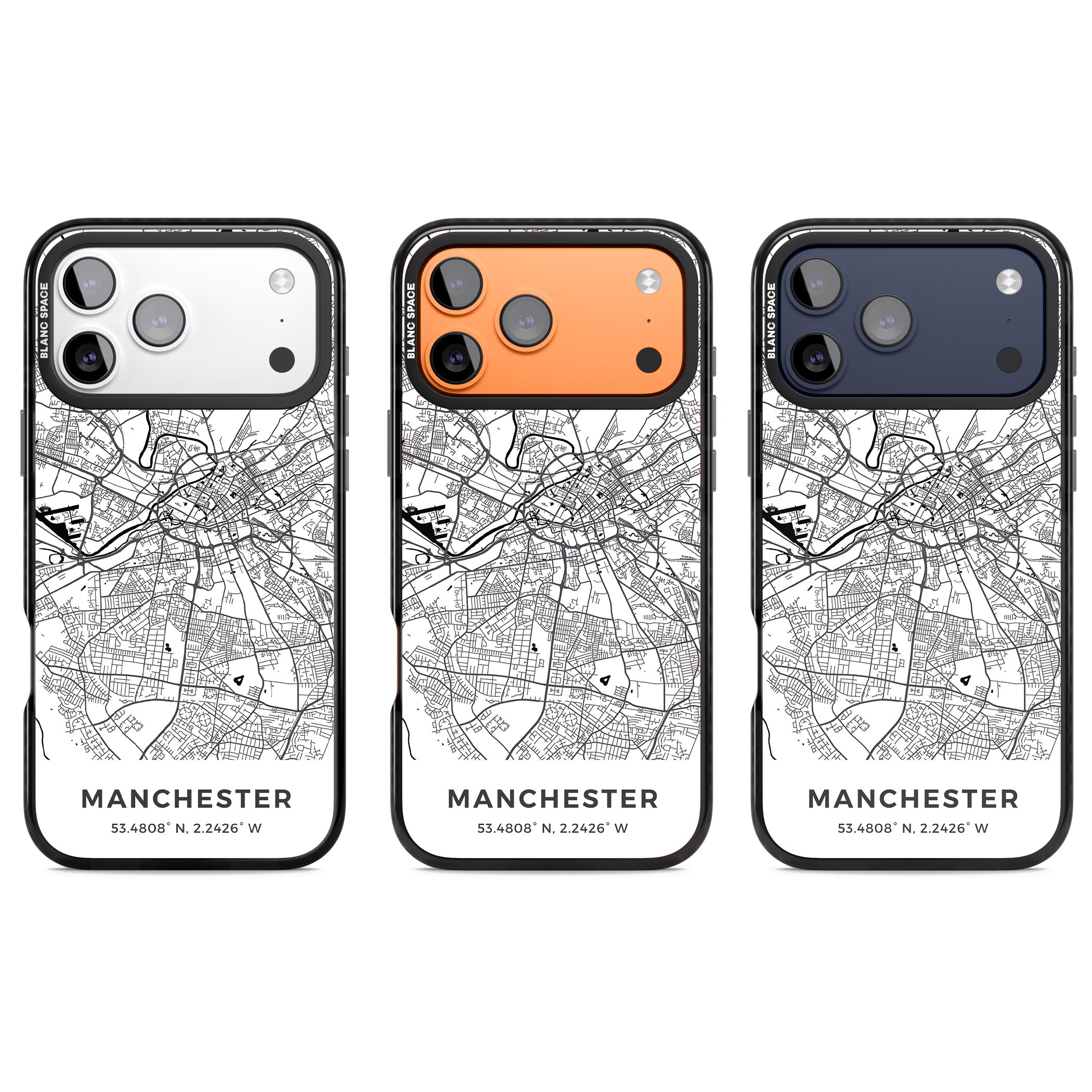 Manchester Map iPhone 17 Pro Impact Pro Black Phone Case APT Impact Protection