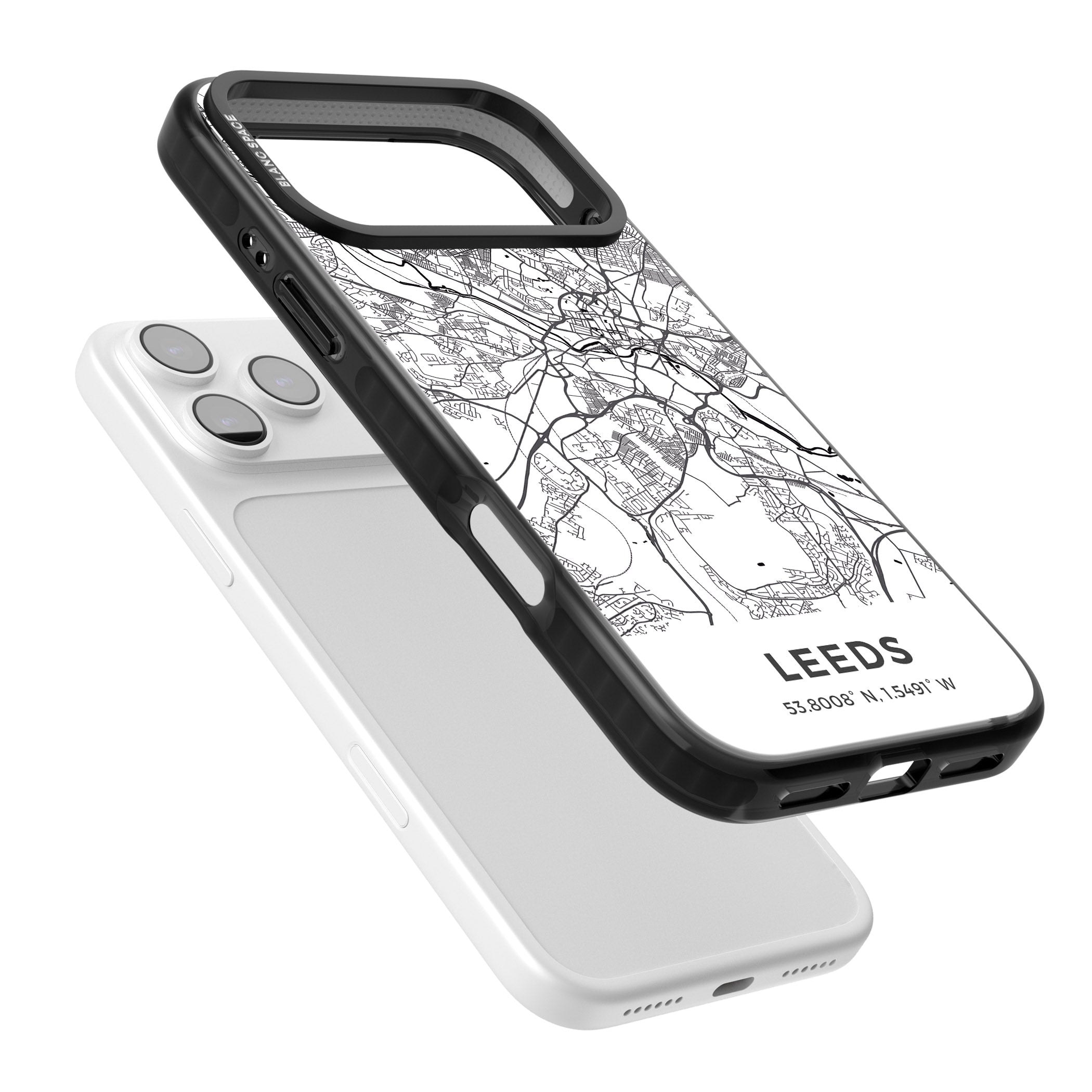 Leeds Map iPhone 17 Pro Impact Pro Black Phone Case Colours