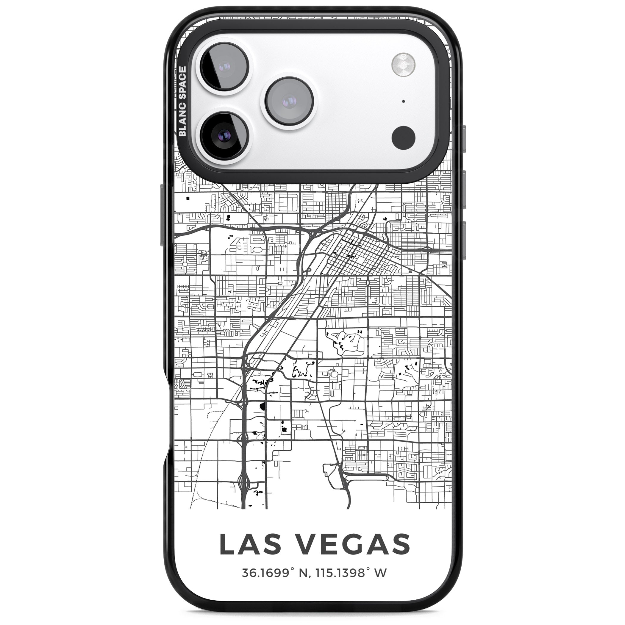 Las Vegas Map iPhone 17 Pro Impact Pro Black Phone Case