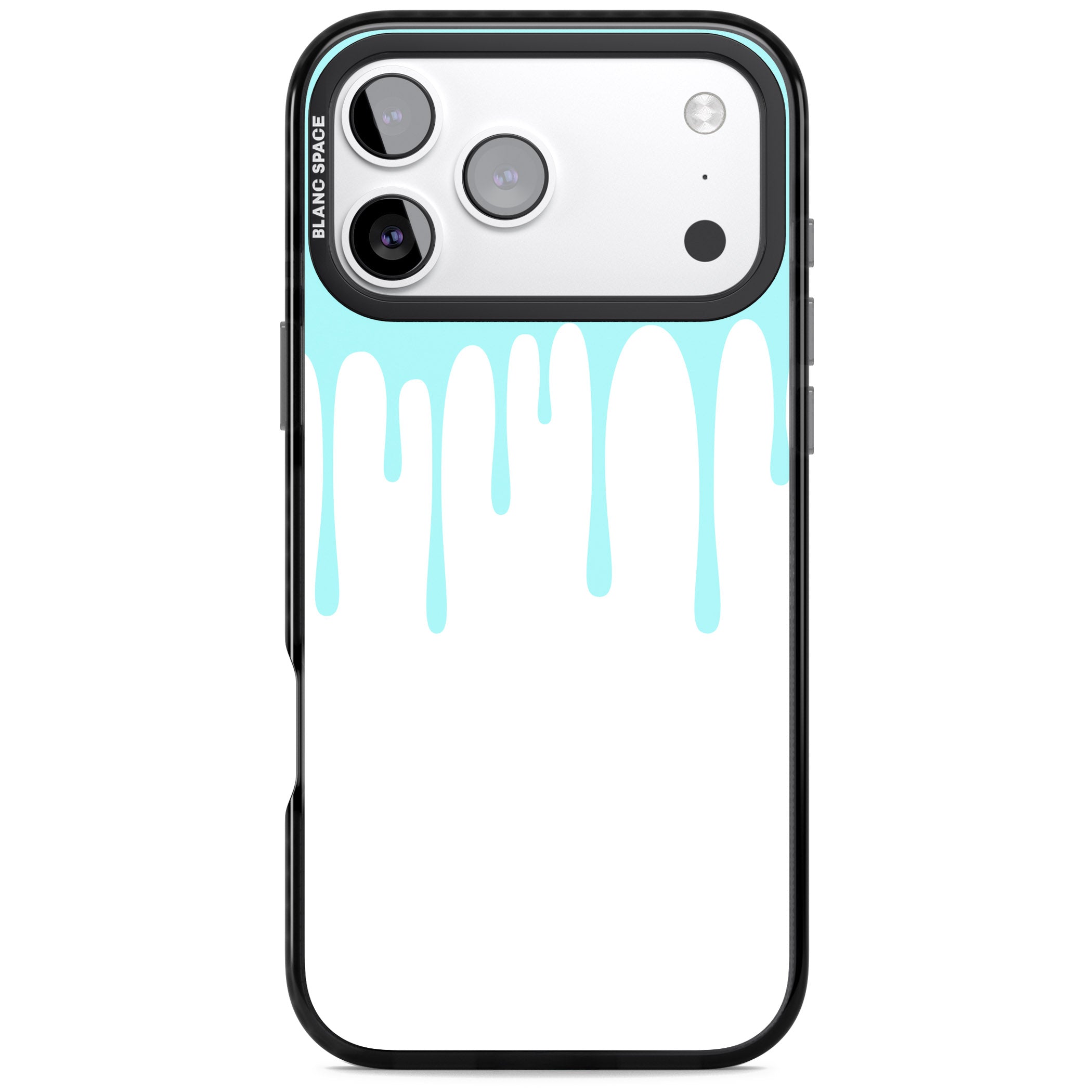 Melted Teal Drip iPhone 17 Pro Impact Pro Black Phone Case