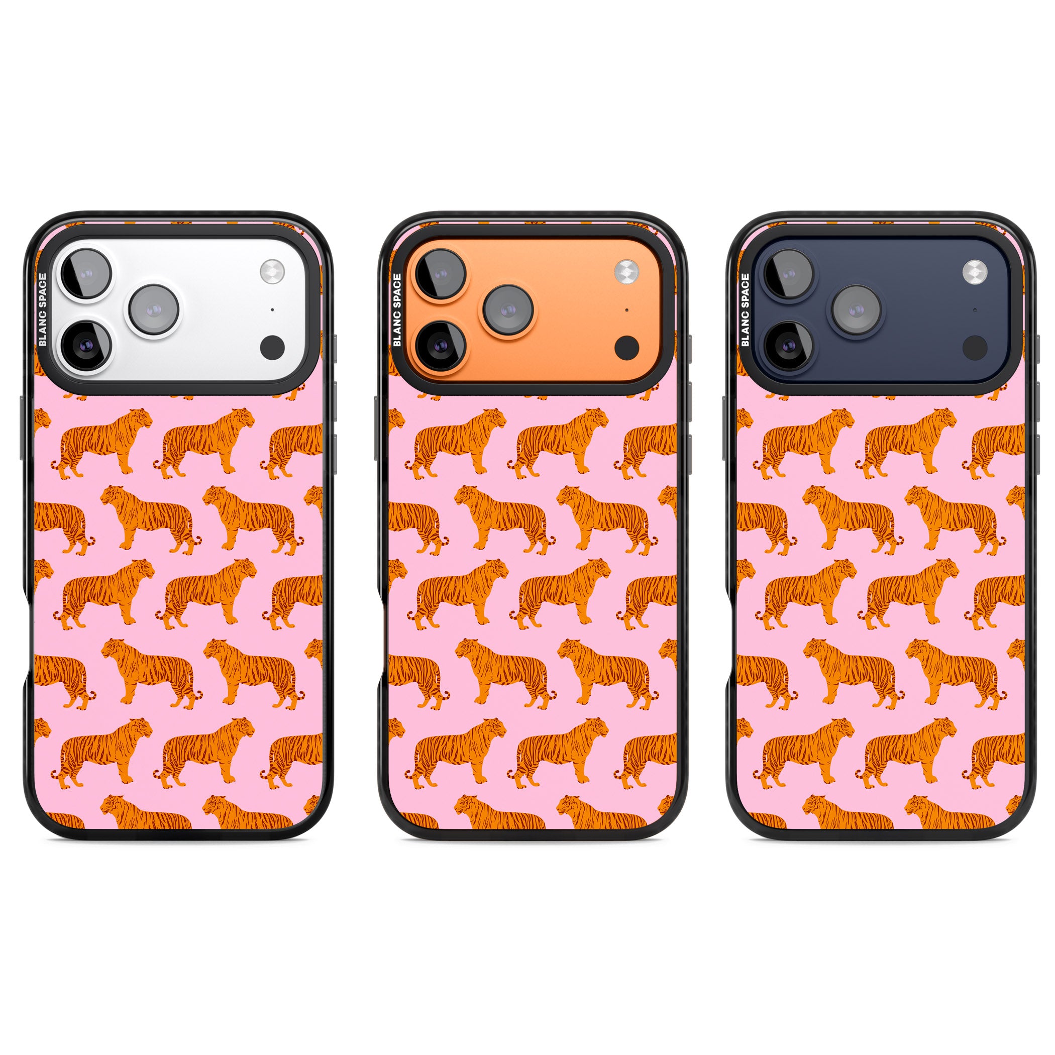 Tiger Pink Pattern iPhone 17 Pro Impact Pro Black Phone Case APT Impact Protection