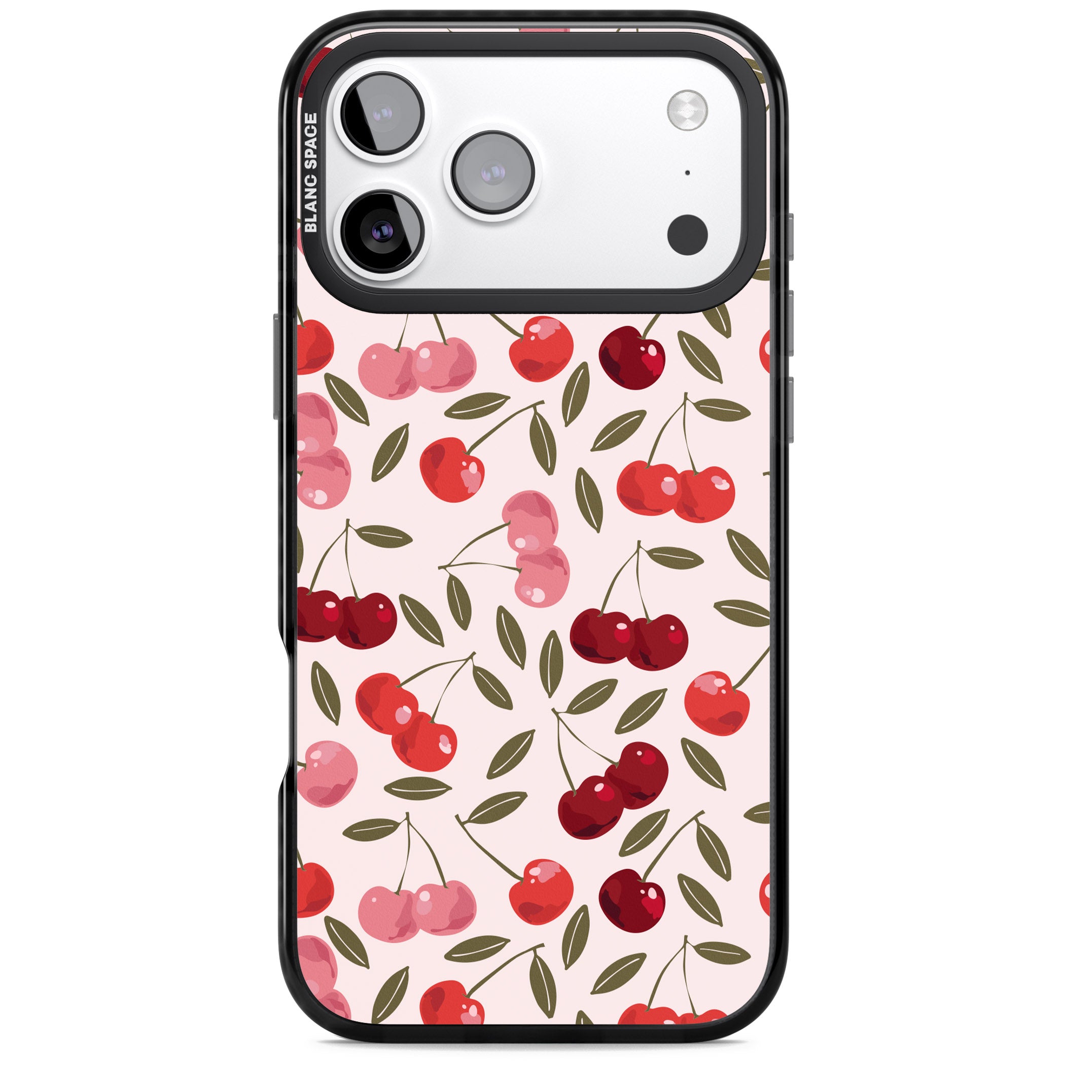 Fruity & Fun Patterns Cherries iPhone 17 Pro Impact Pro Black Phone Case