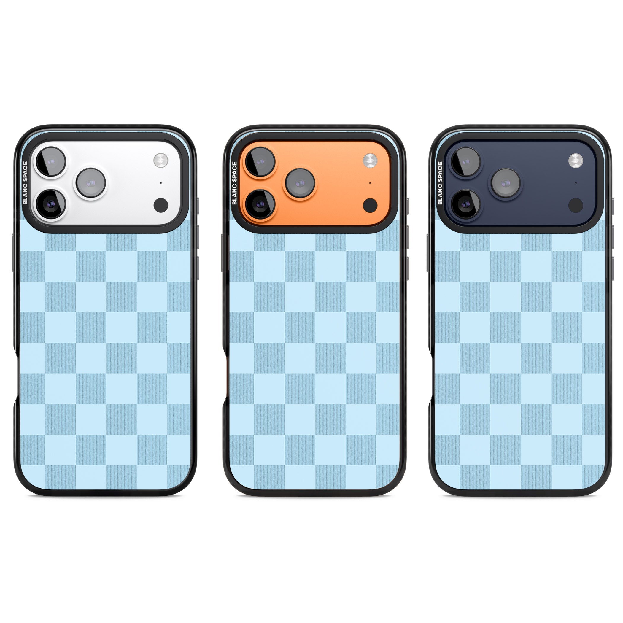 Skyblue Checkered iPhone 17 Pro Impact Pro Black Phone Case APT Impact Protection