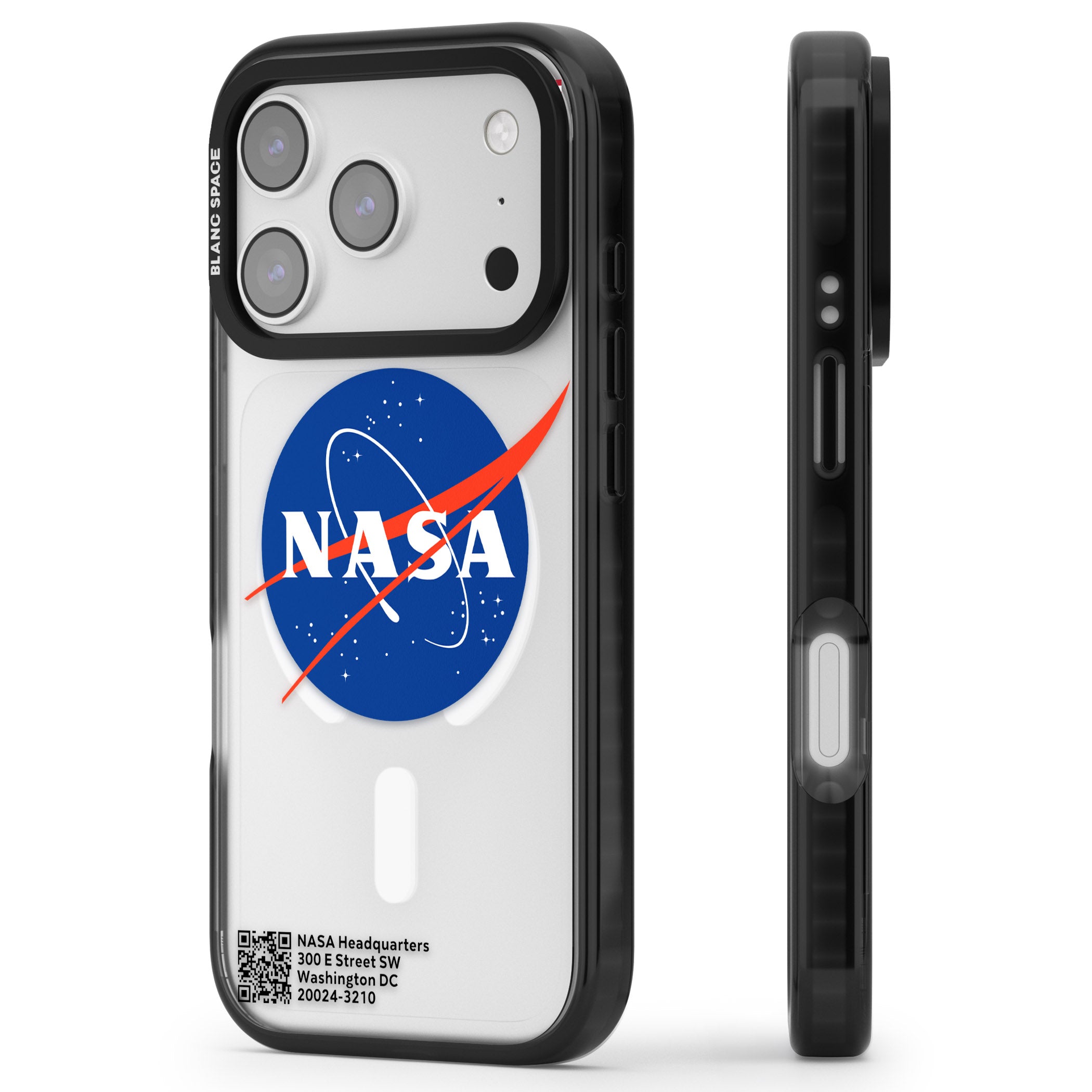 Nasa Meatball iPhone 17 Pro Impact Pro Black Phone Case Side Profile