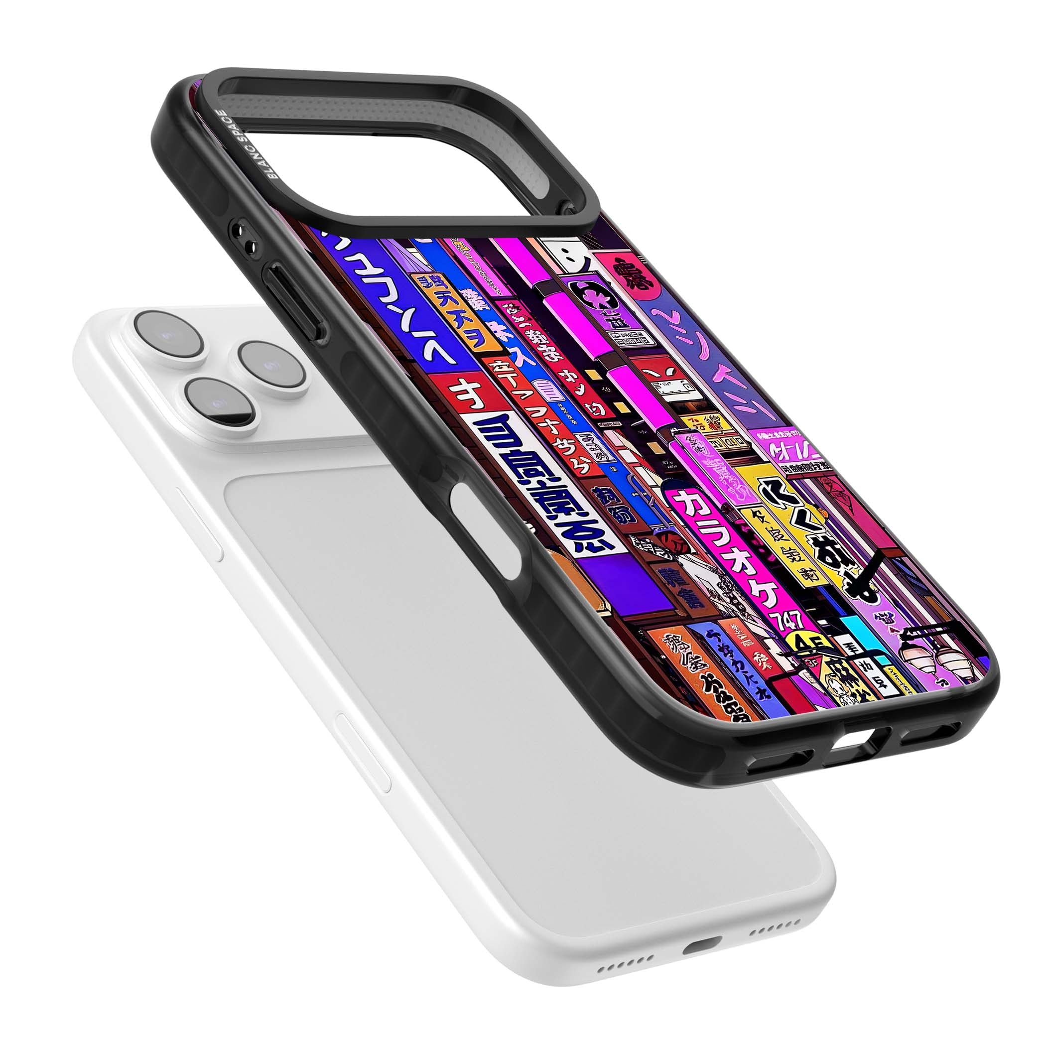 NEON NIGHT anime iPhone case | Black Impact Magsafe case for iPhone 17 Pro, iPhone 17 Pro Max