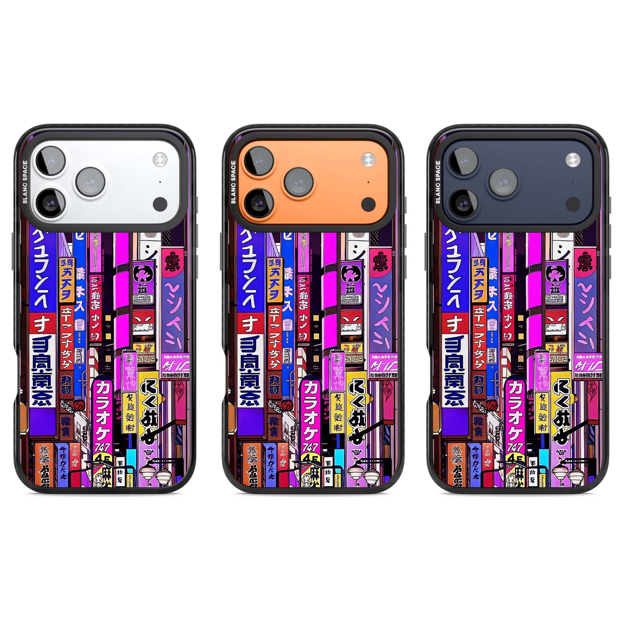 NEON NIGHT anime iPhone case | Black Impact Magsafe case for iPhone 17 Pro, iPhone 17 Pro Max
