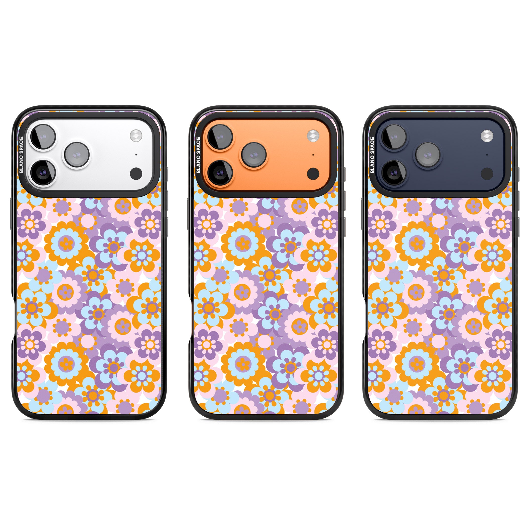 Flower Power Pattern iPhone 17 Pro Impact Pro Black Phone Case APT Impact Protection