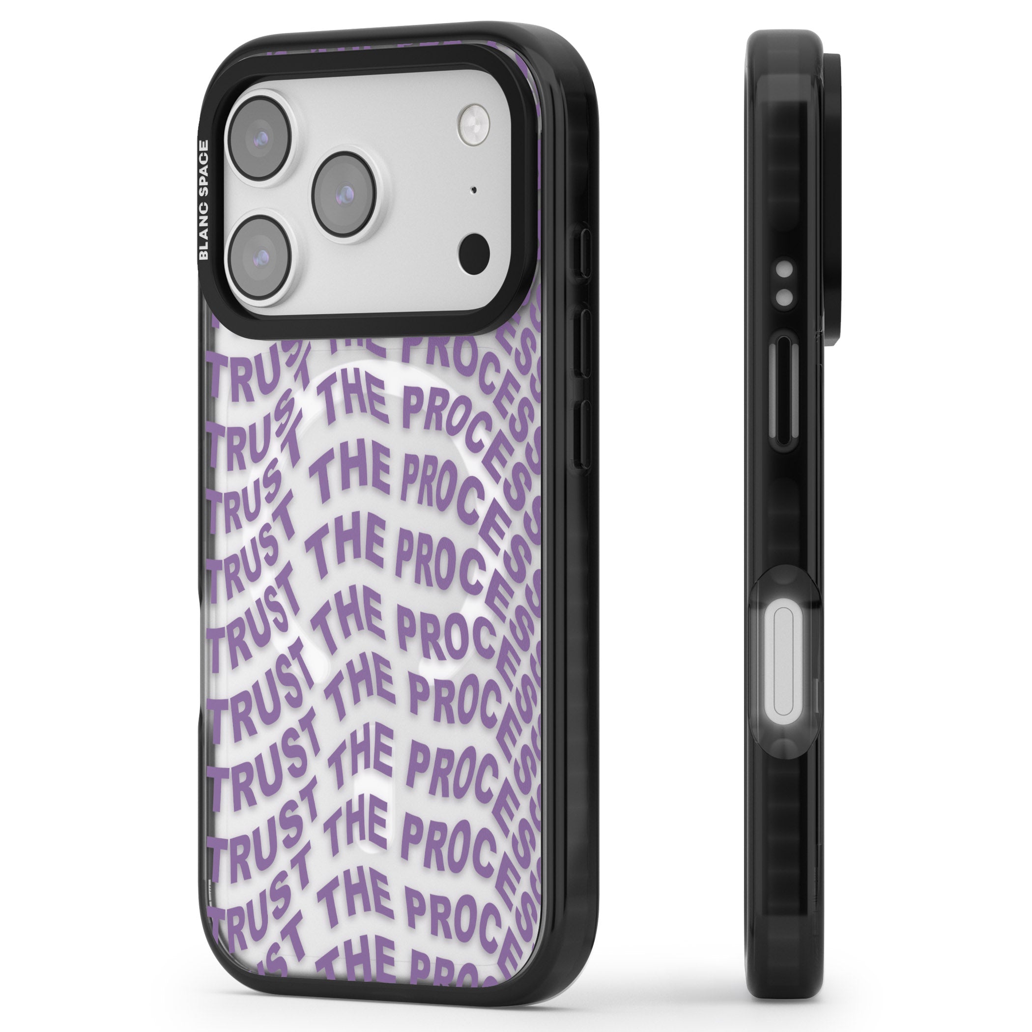 Trust The Process iPhone 17 Pro Impact Pro Black Phone Case Side Profile
