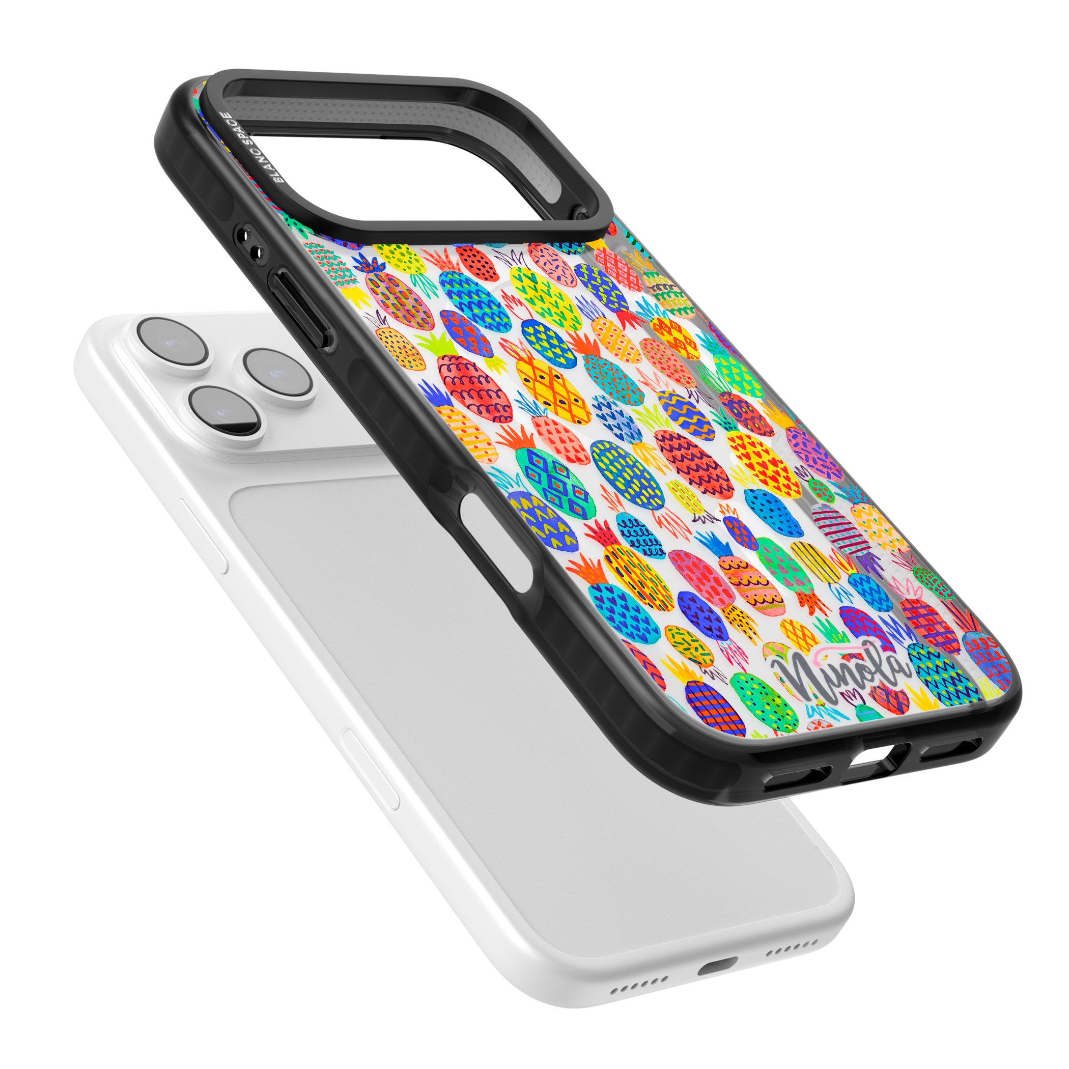 Vibrant Pineapple Pattern iPhone 17 Pro Max Impact Pro Black Phone Case Colours