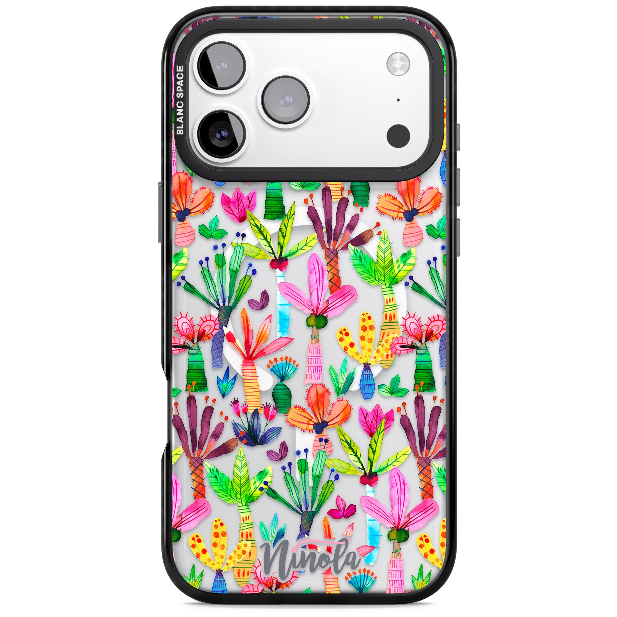 Tropical Botanical iPhone 17 Pro Impact Pro Black Phone Case