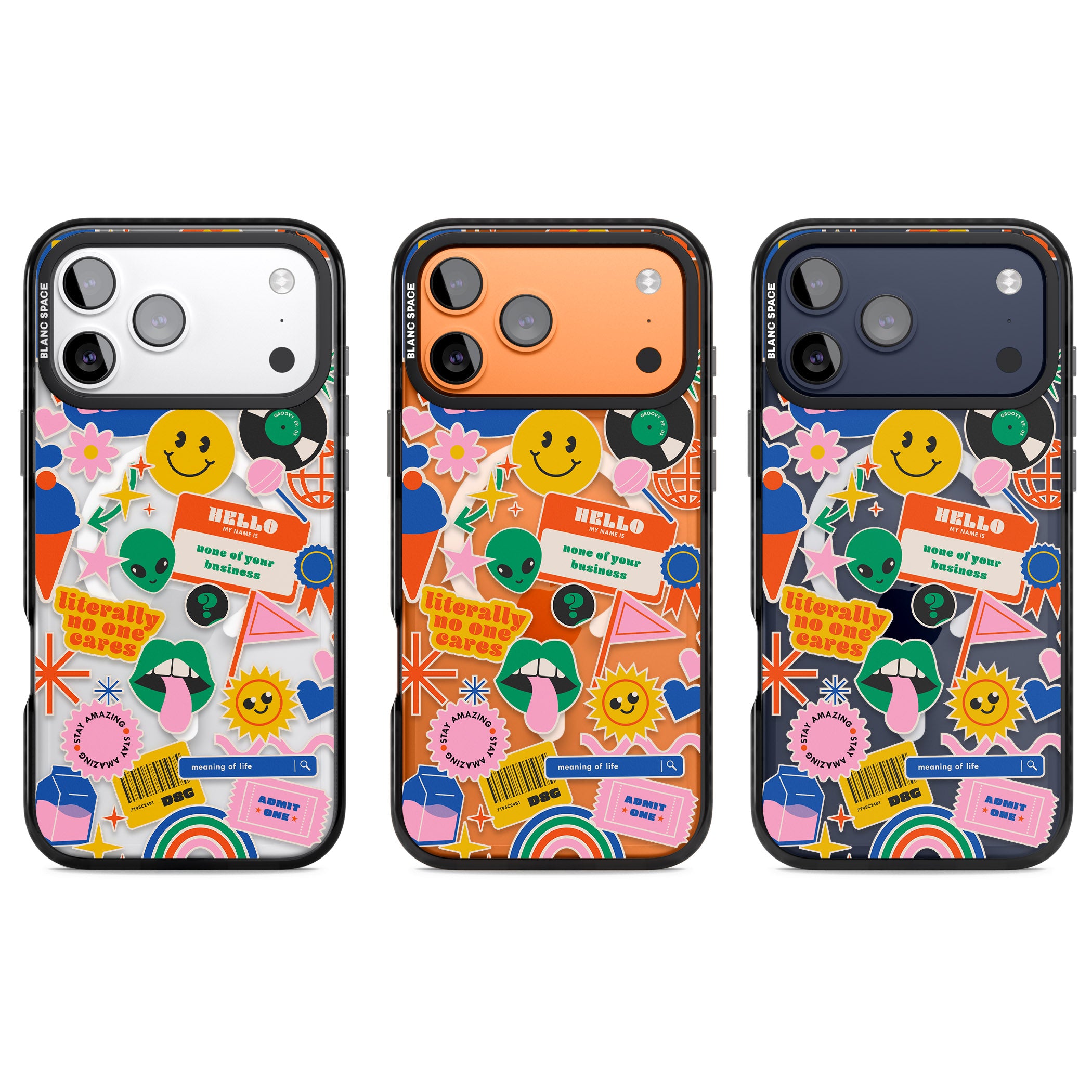 Nostalgic Sticker Vibes iPhone 17 Pro Impact Pro Black Phone Case APT Impact Protection