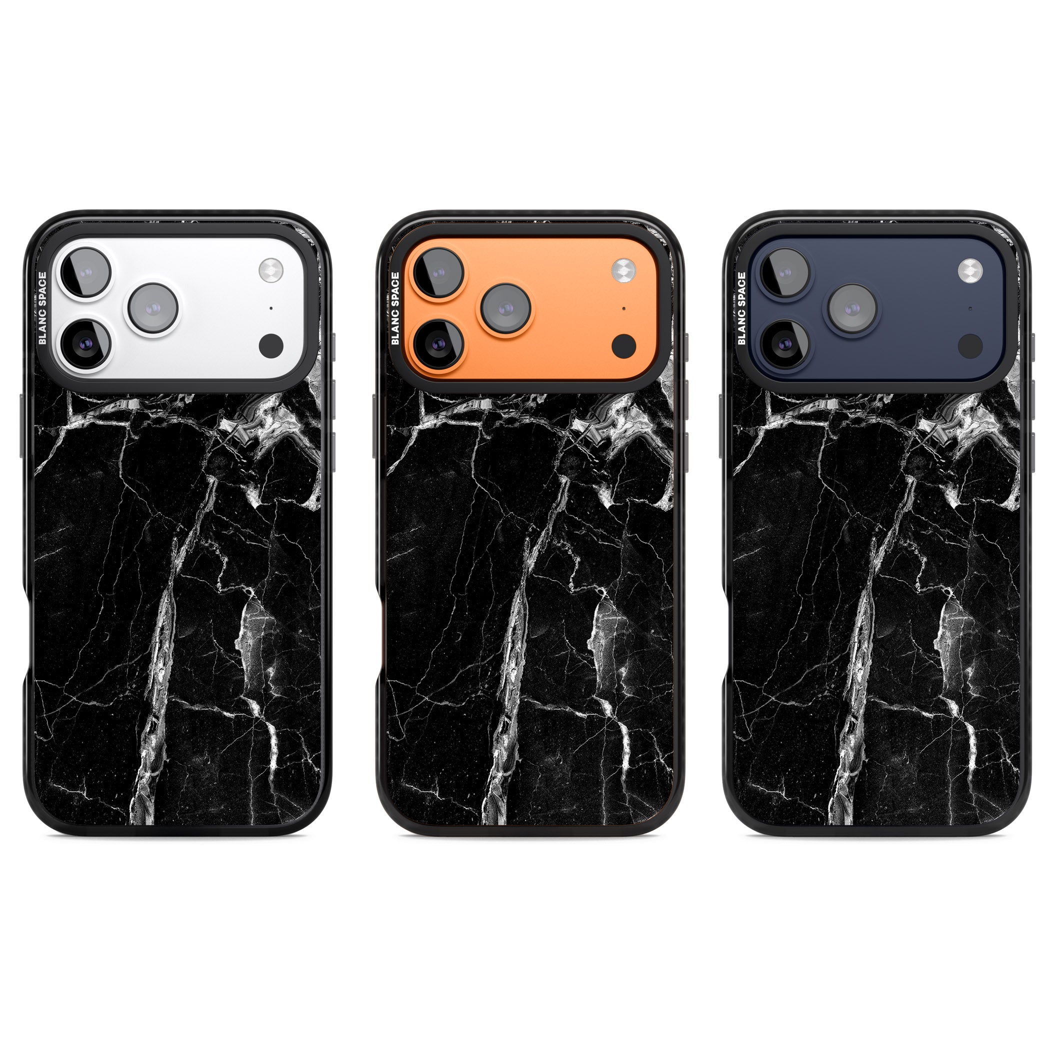 Black Onyx Marble iPhone 17 Pro Impact Pro Black Phone Case APT Impact Protection