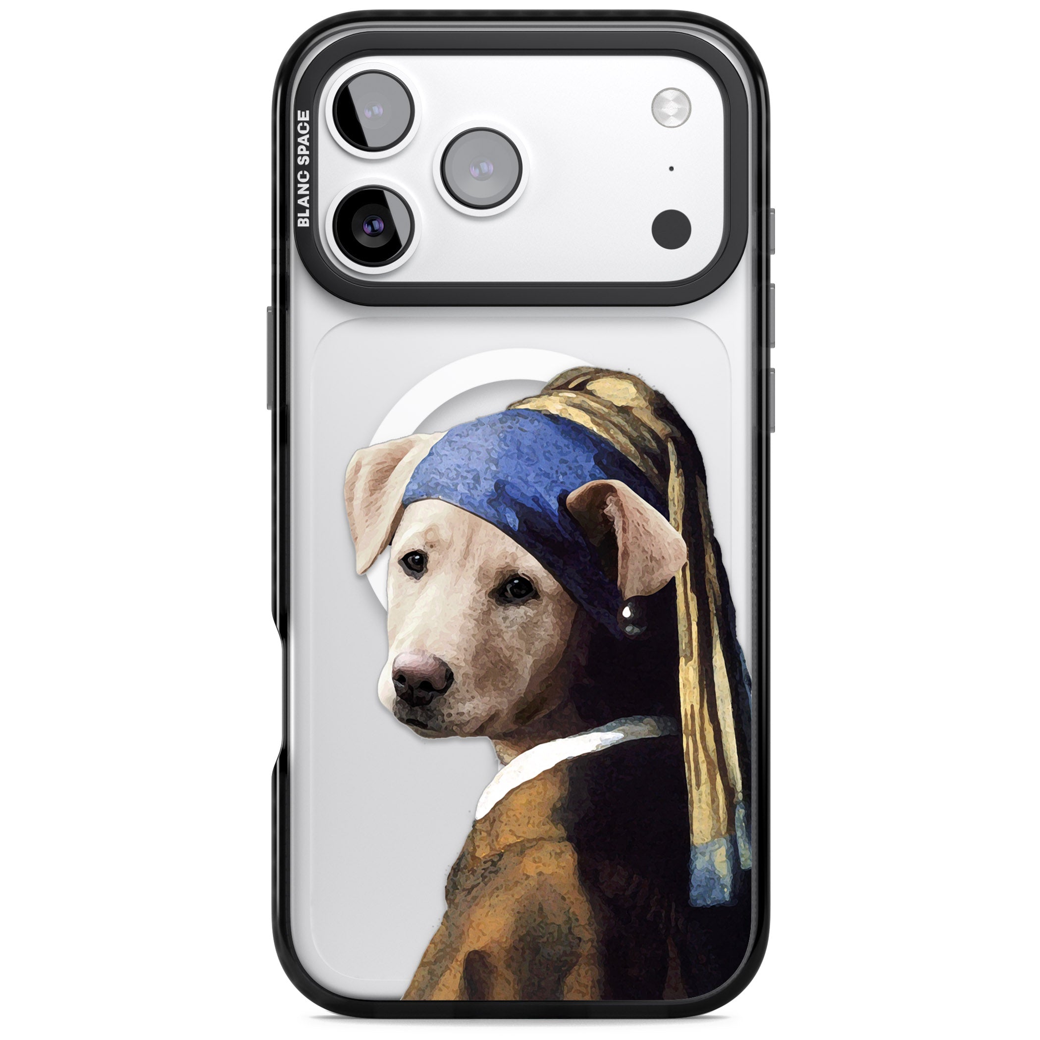 Doggo With A Pearl Earring iPhone 17 Pro Impact Pro Black Phone Case
