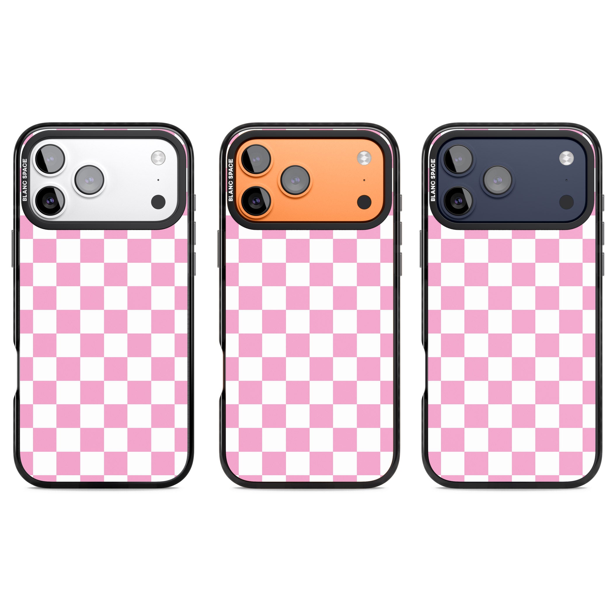 Pink Checkered iPhone 17 Pro Impact Pro Black Phone Case APT Impact Protection