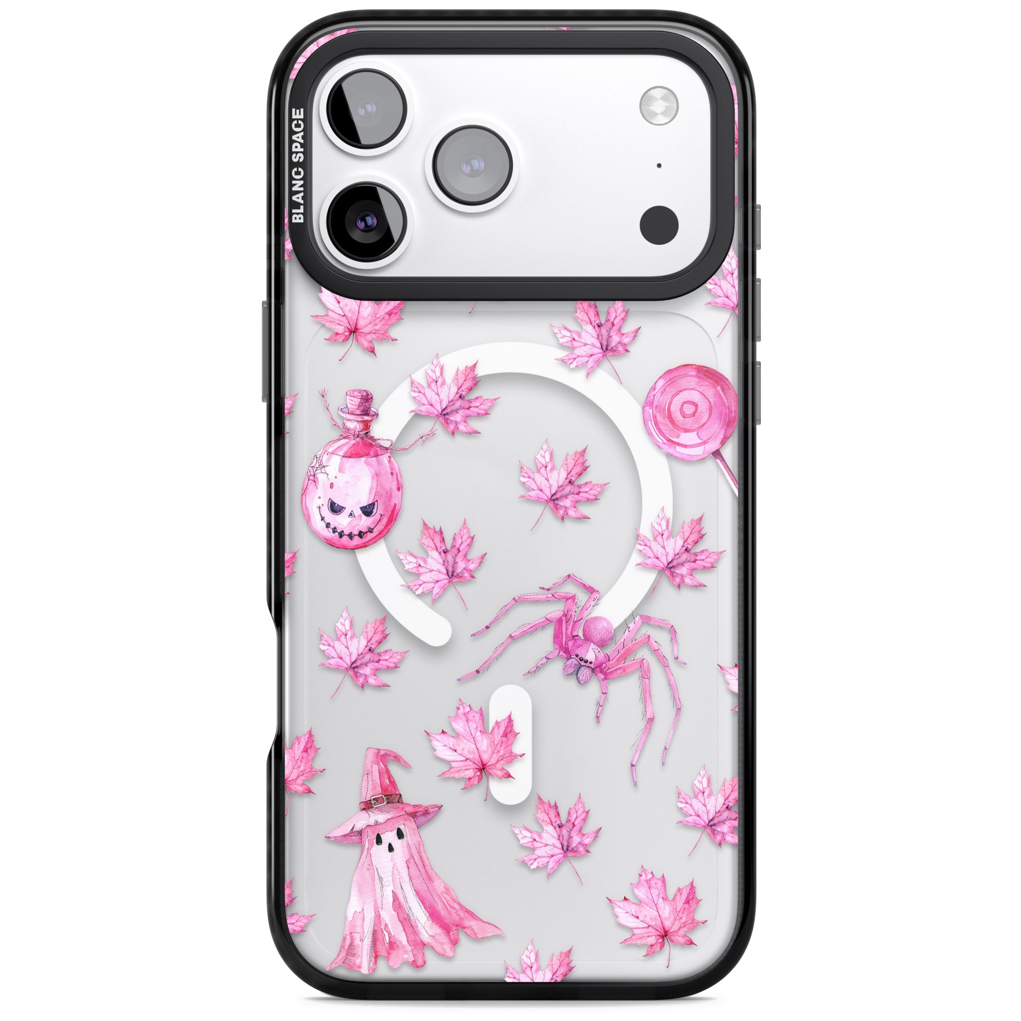 Pink Moon Maple iPhone 17 Pro Max Impact Pro Black Phone Case