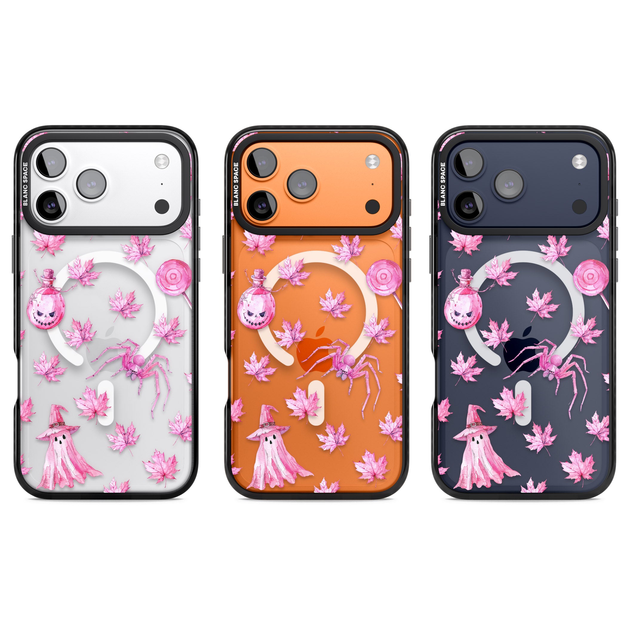 Pink Moon Maple iPhone 17 Pro Impact Pro Black Phone Case APT Impact Protection
