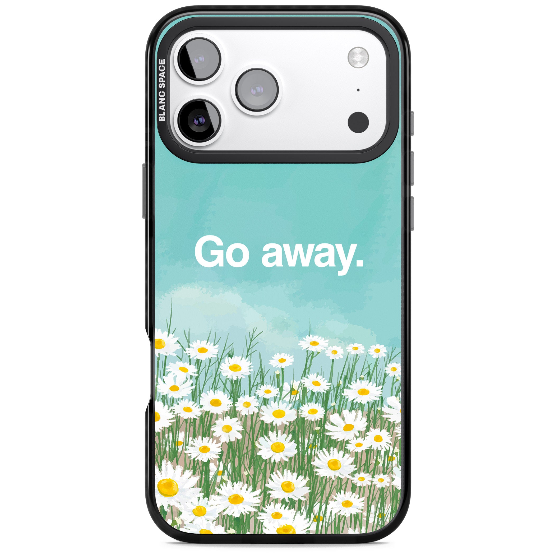Go Away iPhone 17 Pro Impact Pro Black Phone Case