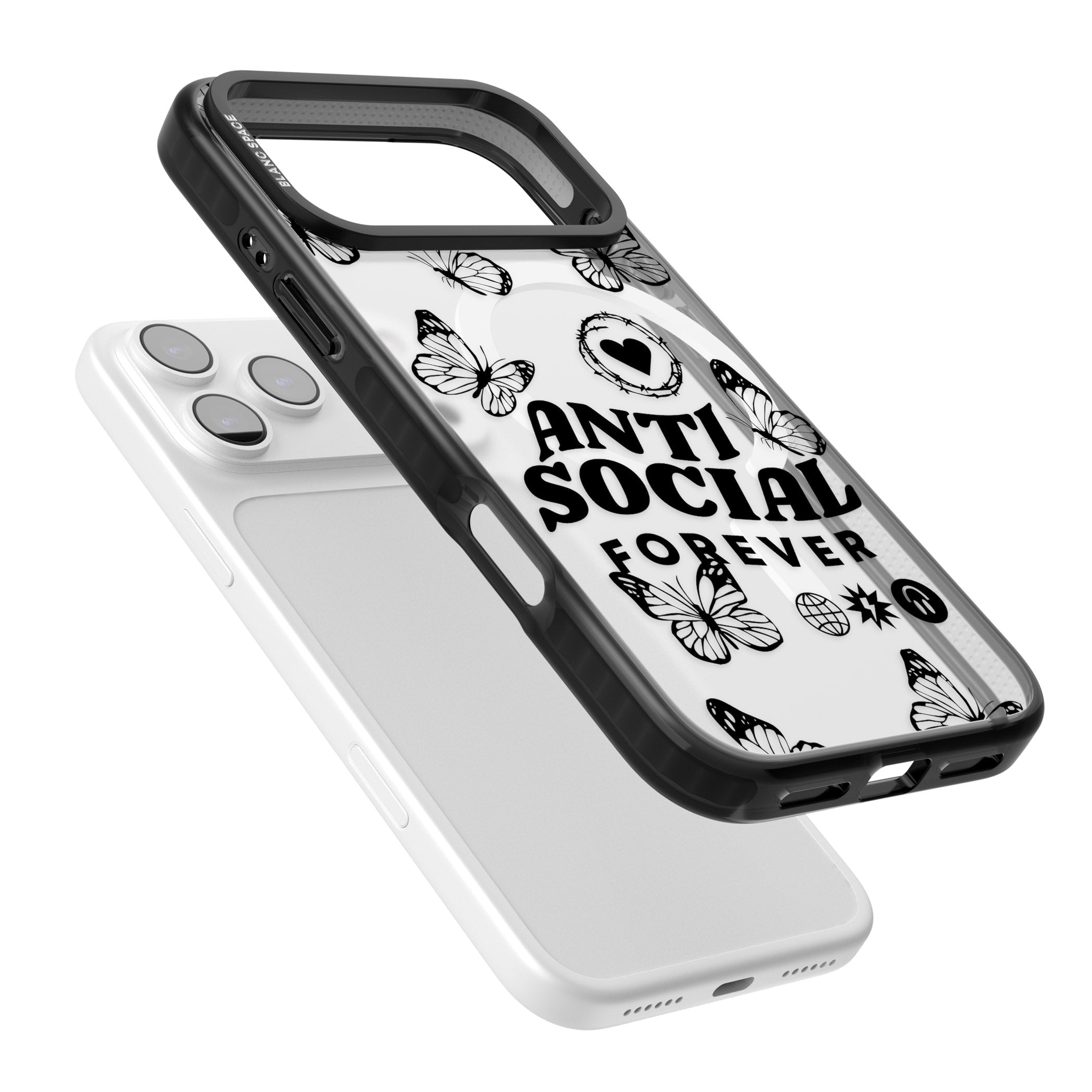 Anti Social Forever iPhone 17 Pro Impact Pro Black Phone Case Colours