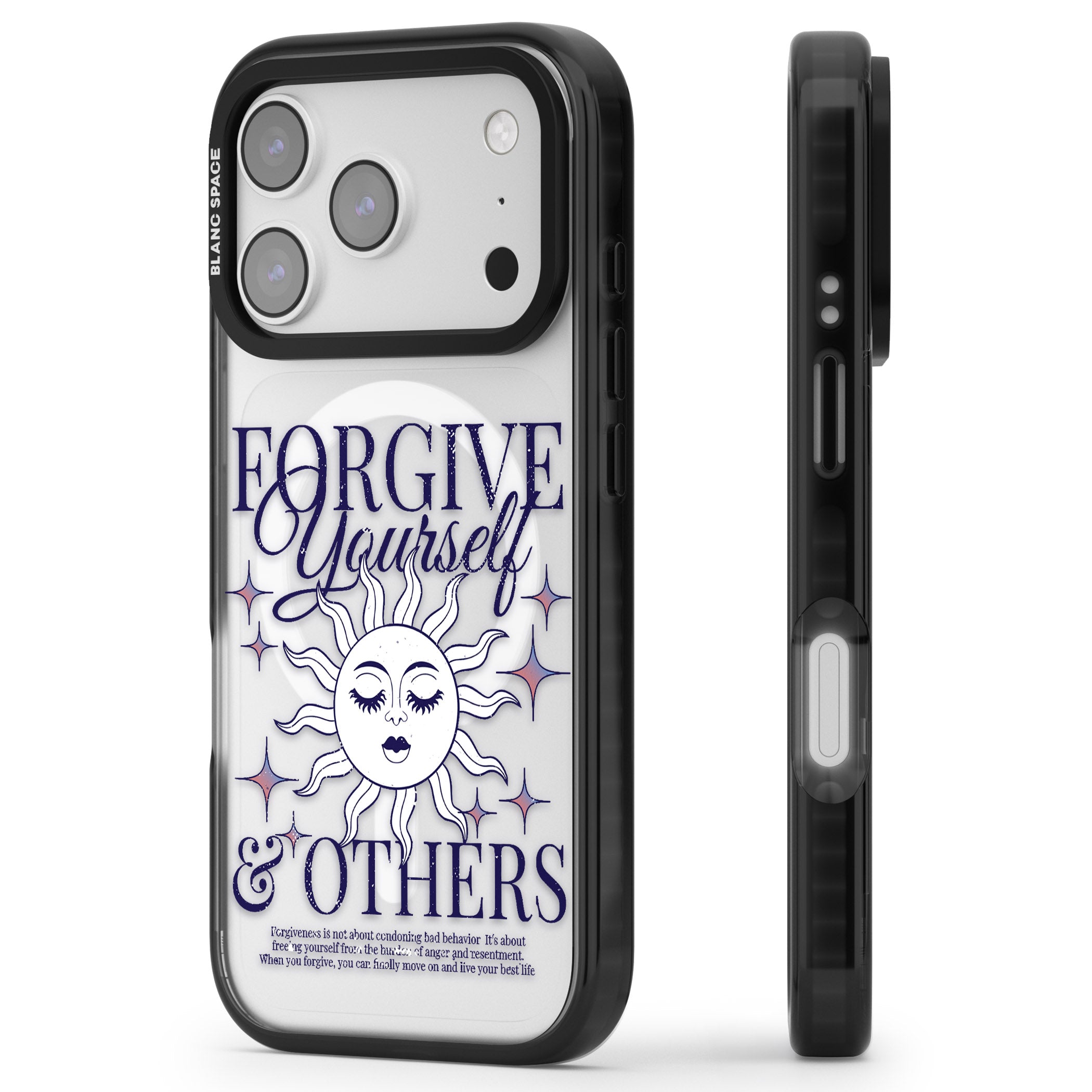 Forgiveness iPhone 17 Pro Impact Pro Black Phone Case Side Profile