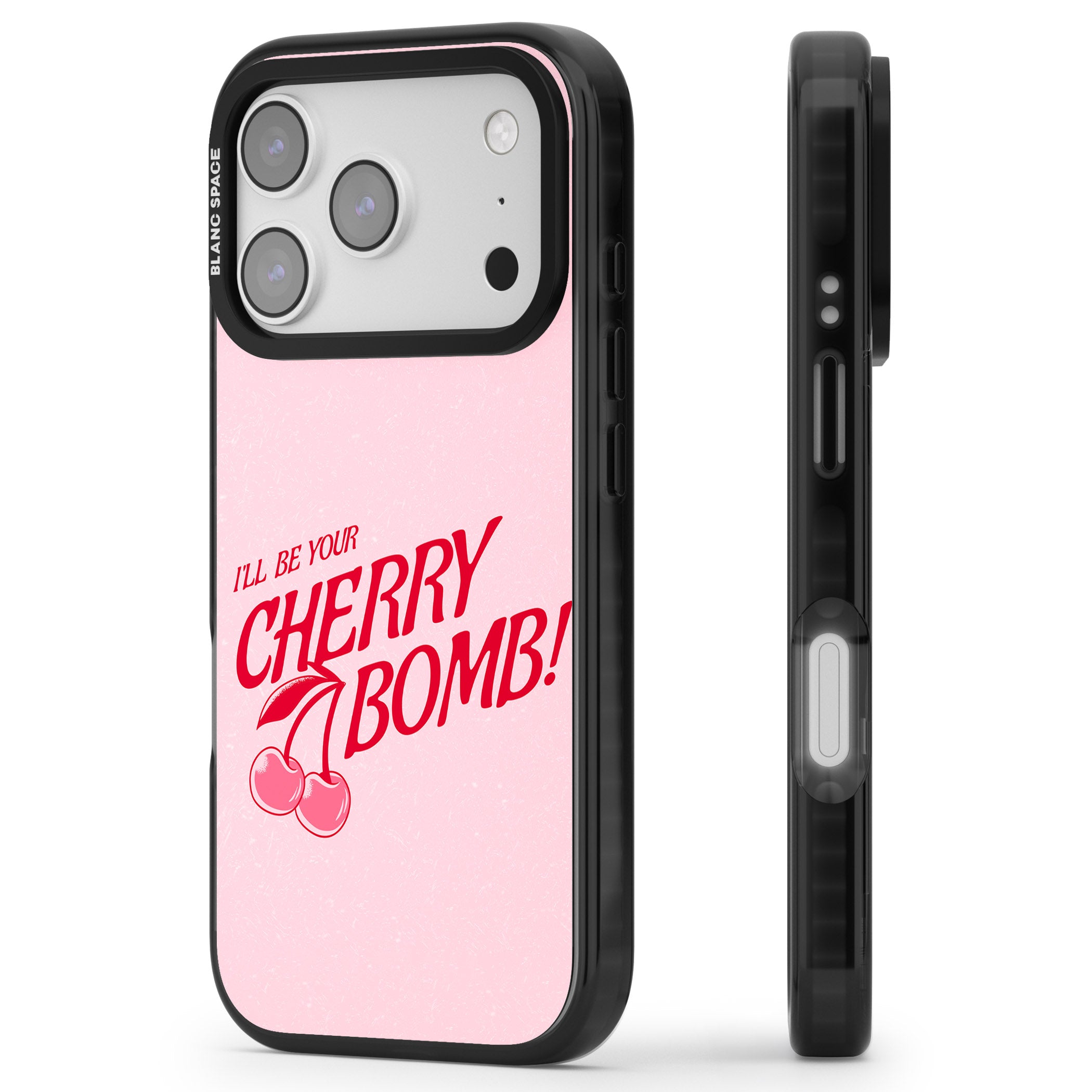 Your Cherry Bomb iPhone 17 Pro Impact Pro Black Phone Case Side Profile
