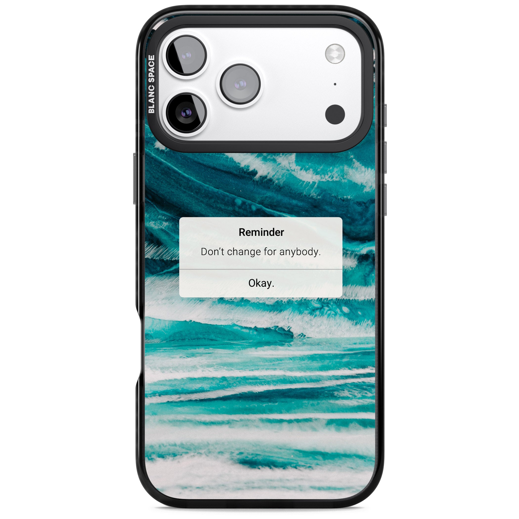Ocean Vibe Reminder iPhone 17 Pro Impact Pro Black Phone Case