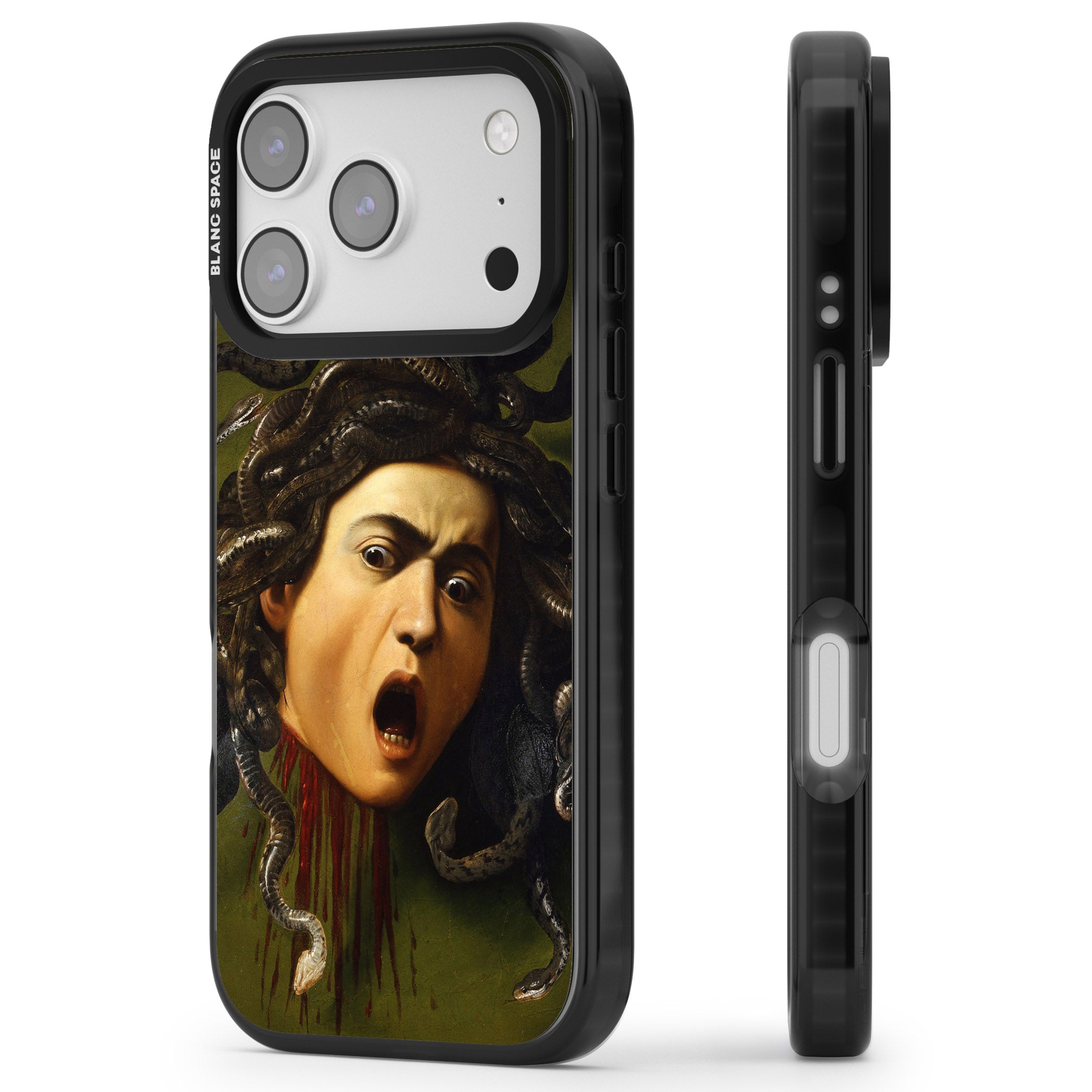 Head of Medusa iPhone 17 Pro Impact Pro Black Phone Case Side Profile