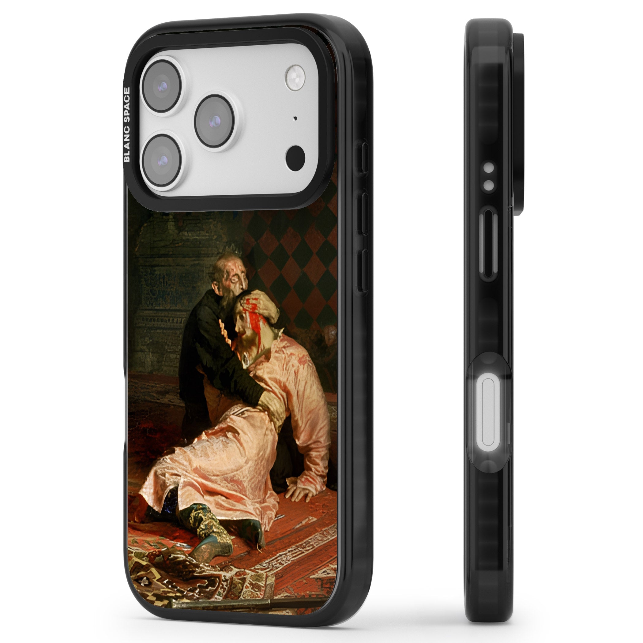 Ivan The Terrible & His Son iPhone 17 Pro Impact Pro Black Phone Case Side Profile