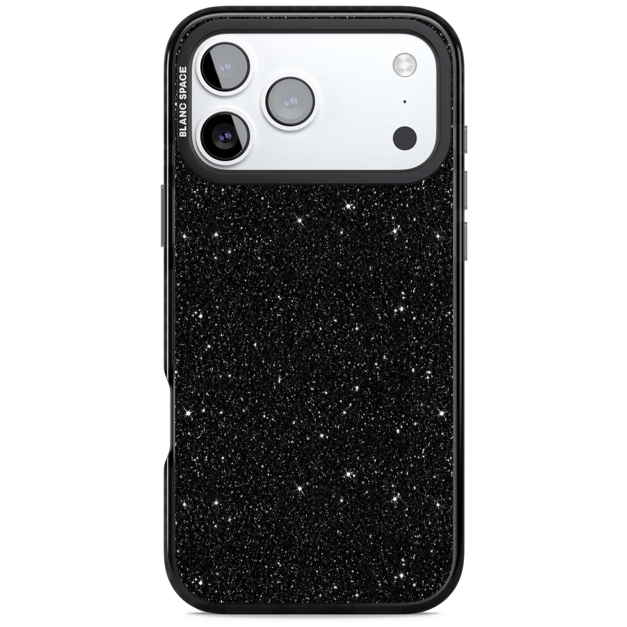 Black Glitter black glitter iPhone case featuring an all-over sparkly shimmer pattern on a jet black base | Black Impact Magsafe case for iPhone 17 Pro, iPhone 17 Pro Max