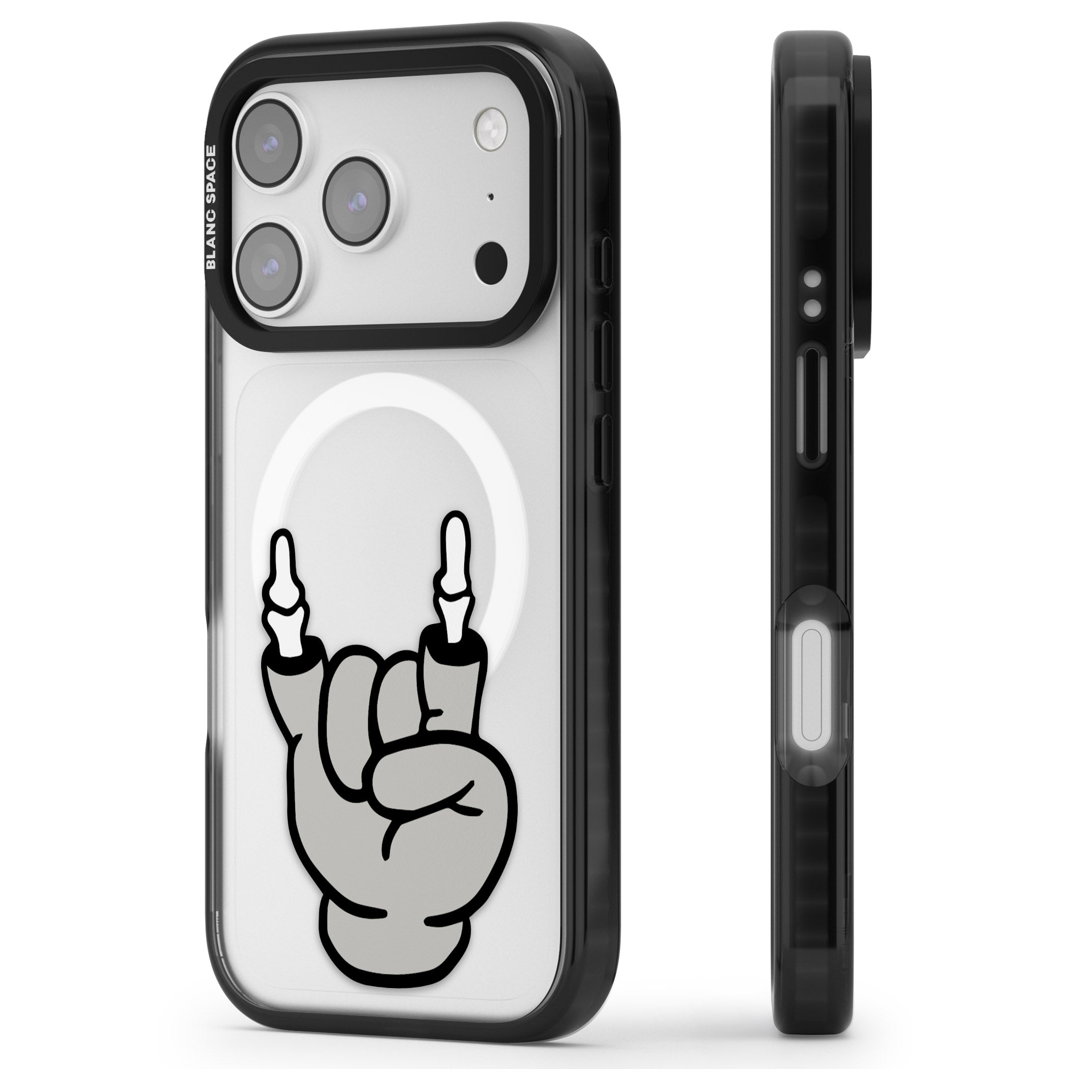 Rock 'Til You Drop iPhone 17 Pro Impact Pro Black Phone Case Side Profile