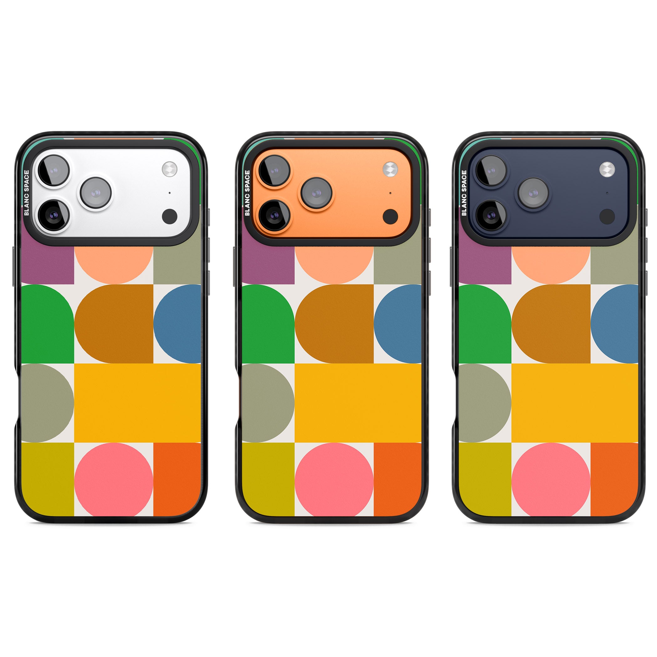 Retro Colorful Shapes iPhone 17 Pro Impact Pro Black Phone Case APT Impact Protection