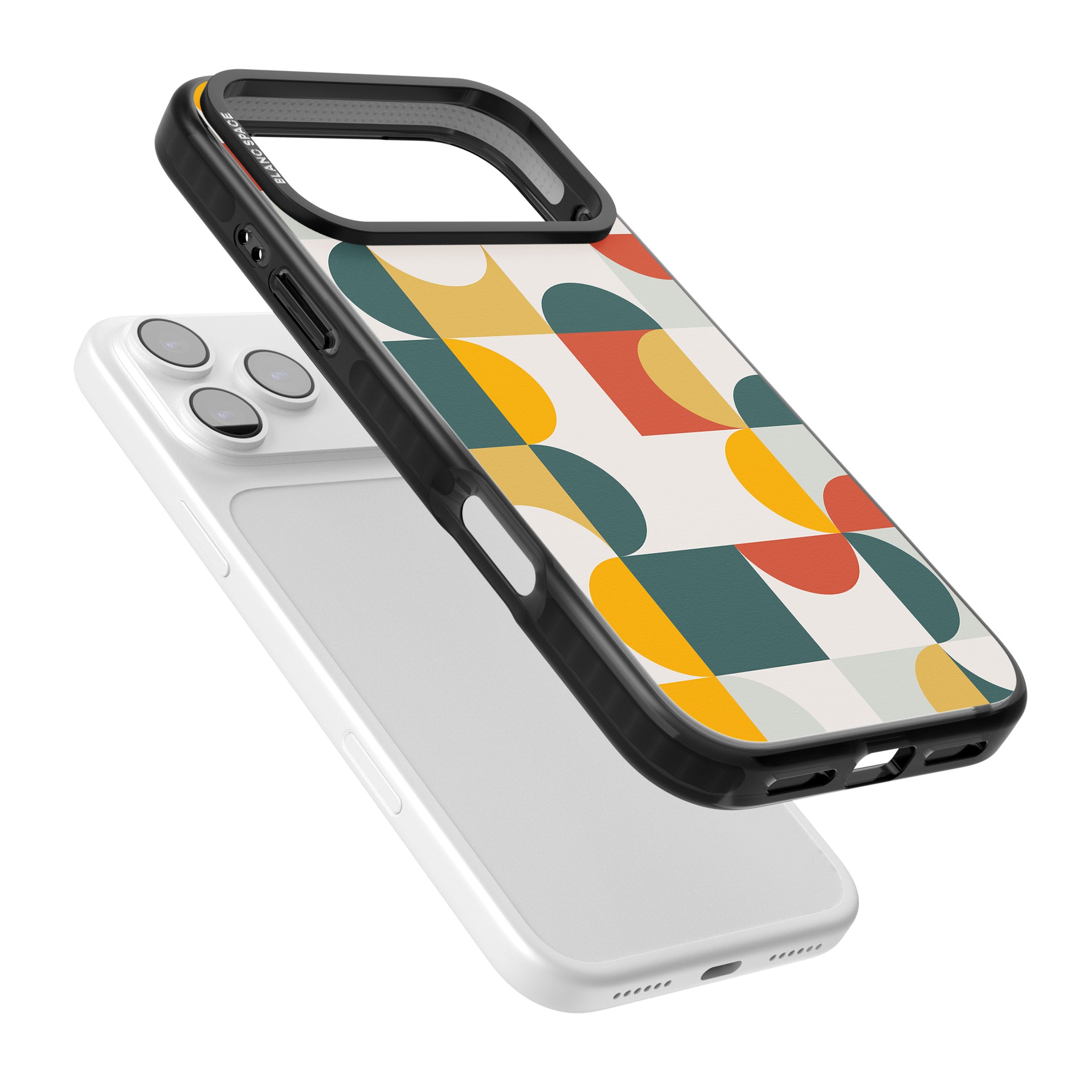 Retro Color Blocks iPhone 17 Pro Impact Pro Black Phone Case Colours