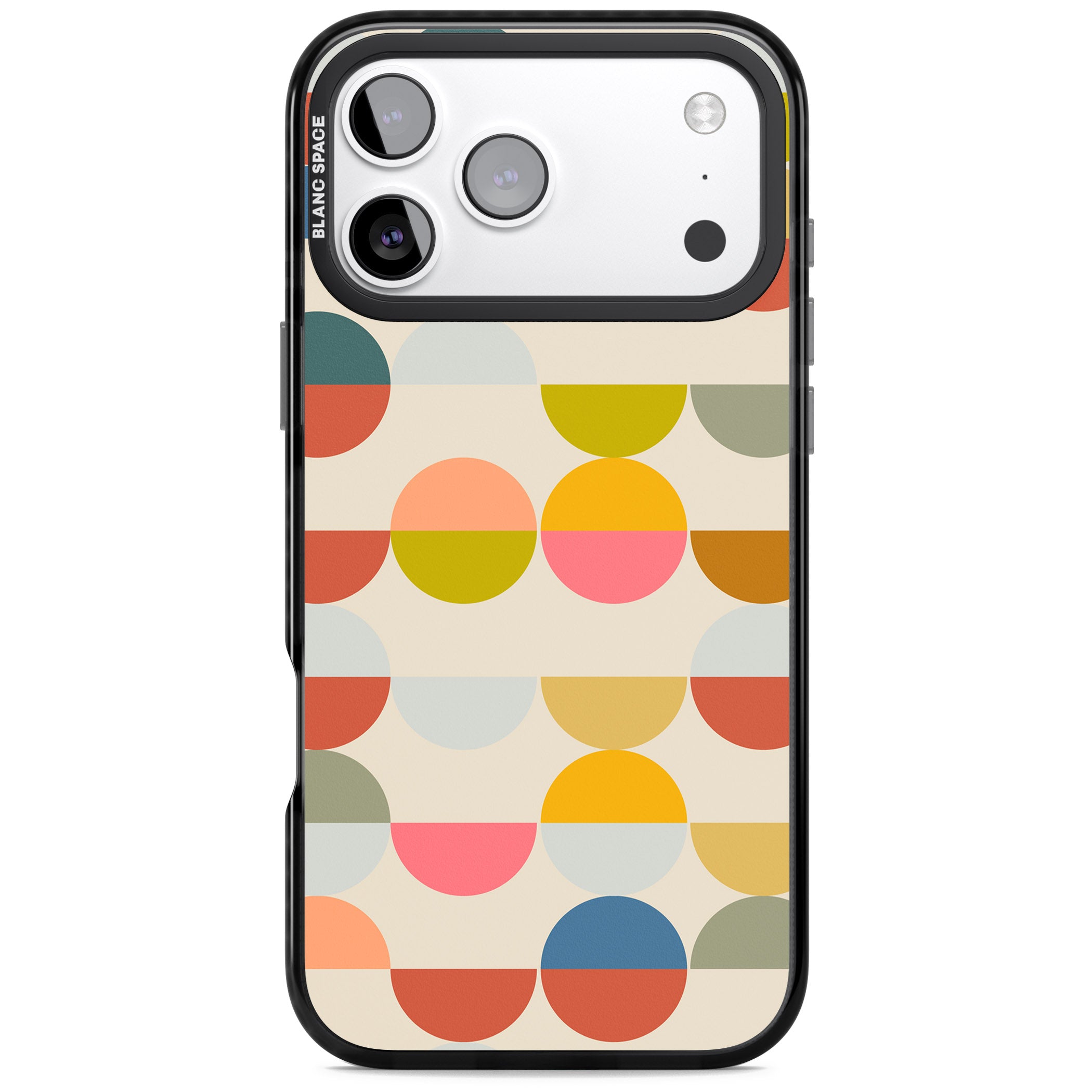 Colorful Retro Circles iPhone 17 Pro Impact Pro Black Phone Case
