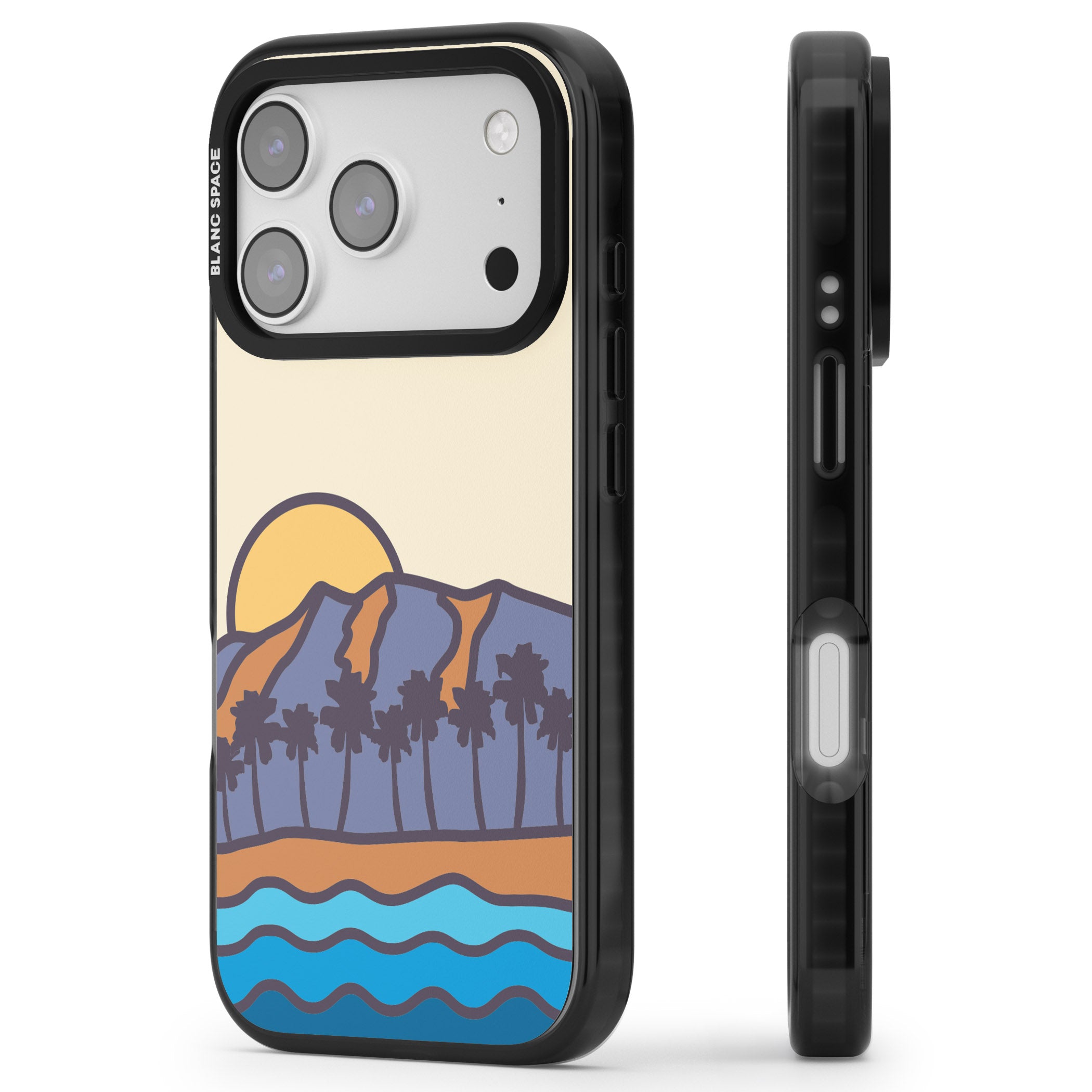 South Sunset iPhone 17 Pro Impact Pro Black Phone Case Side Profile