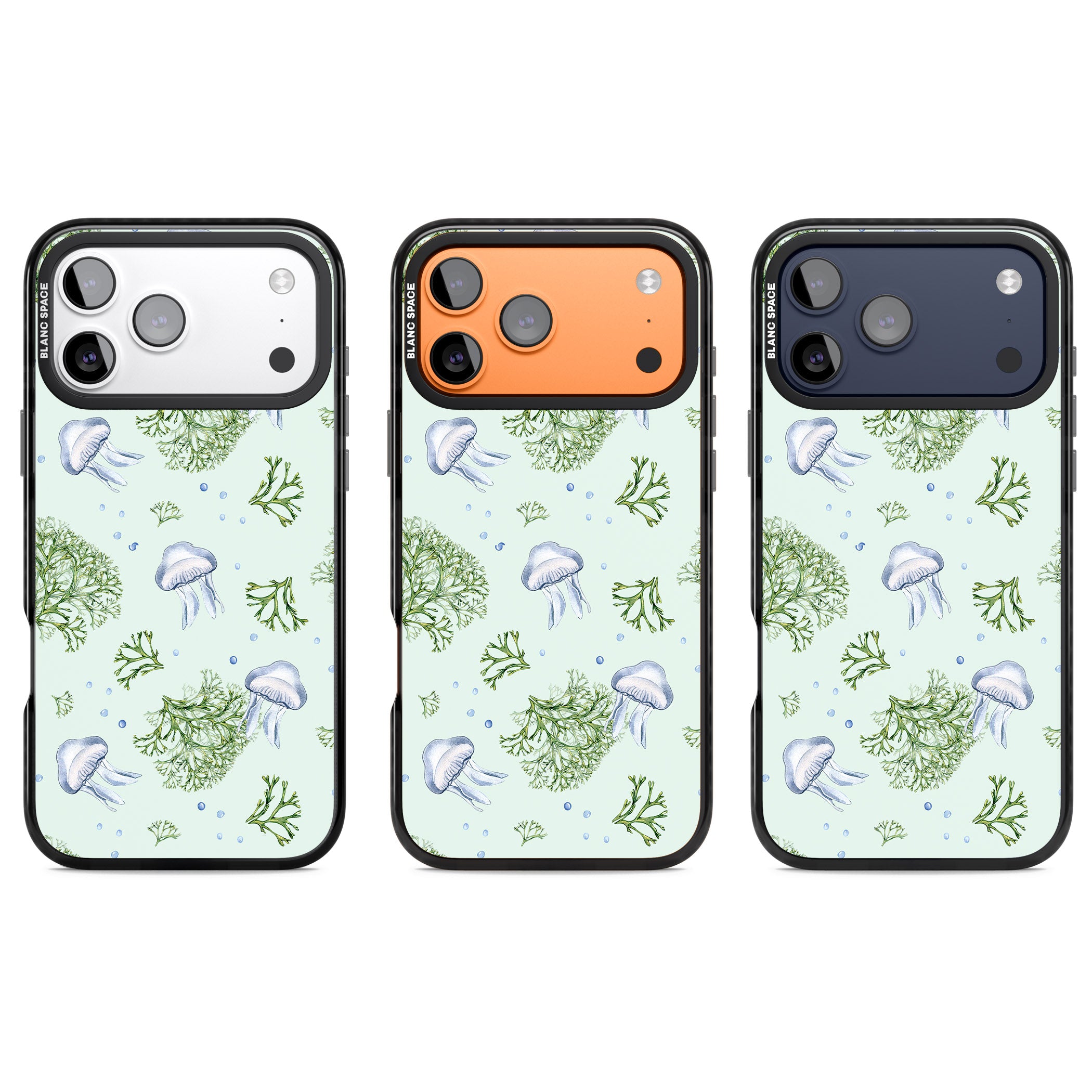 Jellyfish & Seaweed iPhone 17 Pro Impact Pro Black Phone Case APT Impact Protection