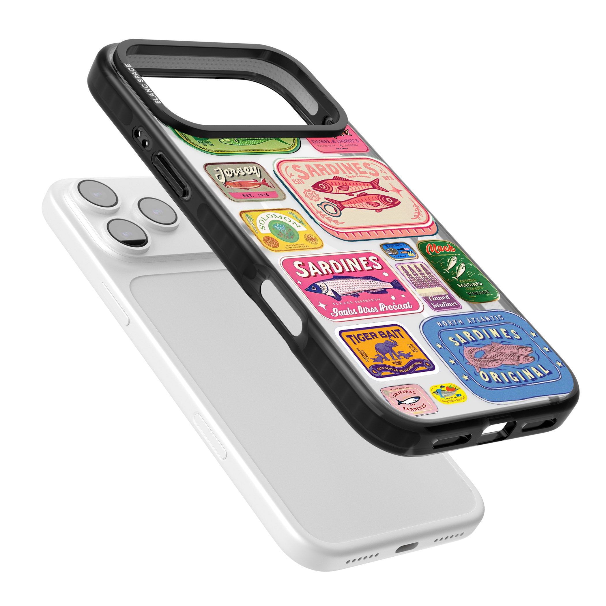 Vintage Sardine Tins iPhone 17 Pro Impact Pro Black Phone Case Colours