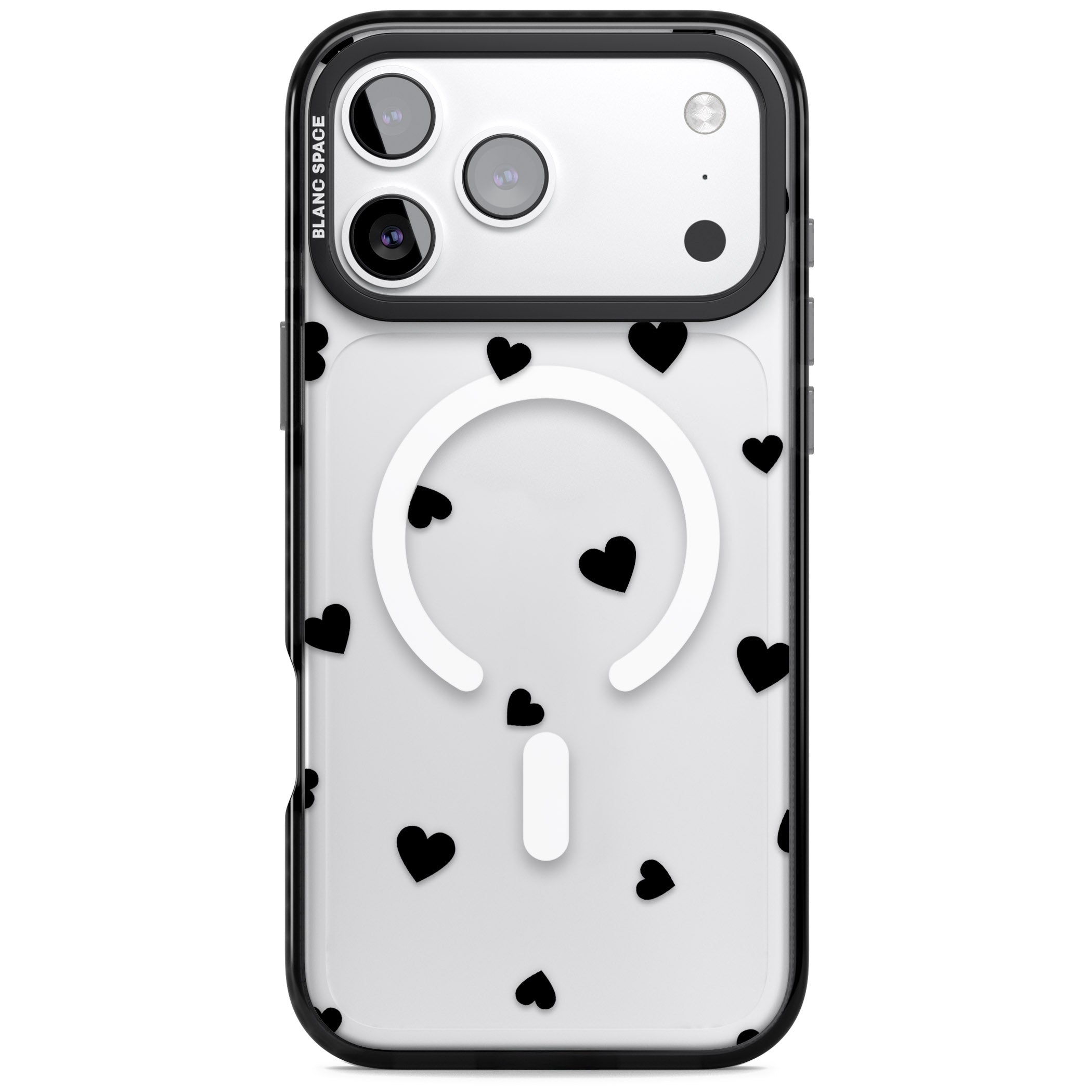 Black Hearts iPhone 17 Pro Impact Pro Black Phone Case