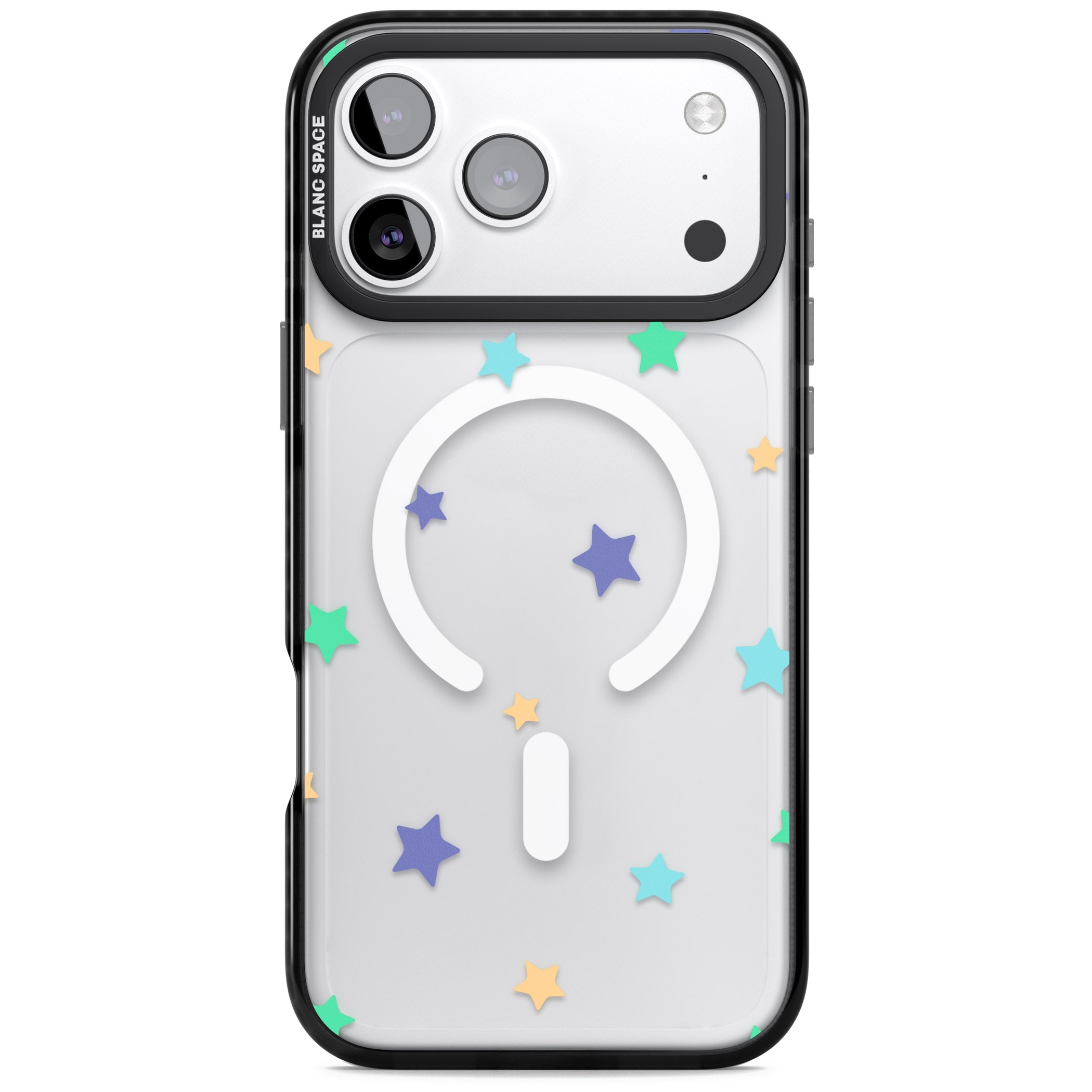 Pastel Star Pattern iPhone 17 Pro Impact Pro Black Phone Case