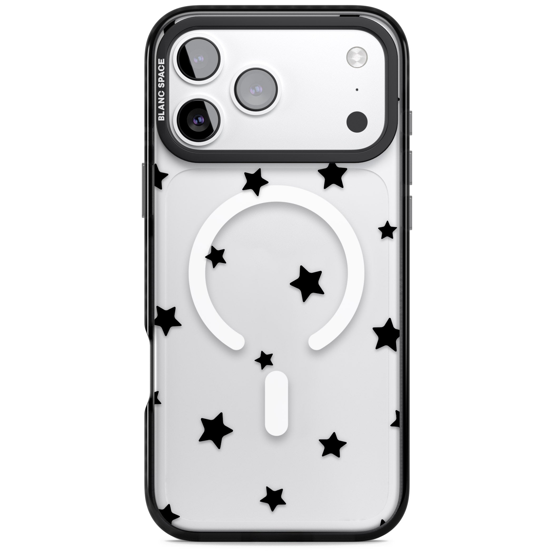 Starry Night Black Stars iPhone 17 Pro Impact Pro Black Phone Case