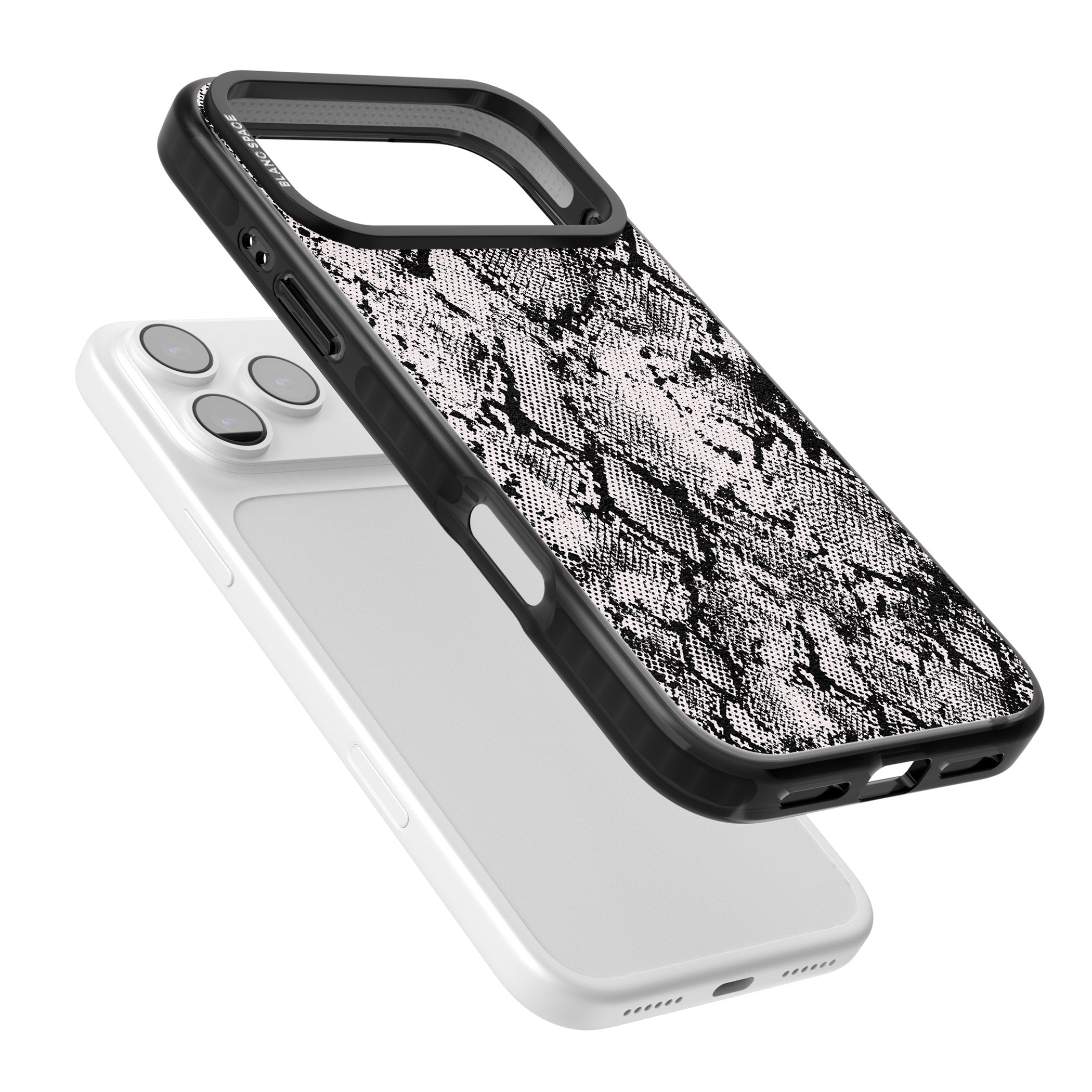 Pastel Snakeskin Grey iPhone 17 Pro Impact Pro Black Phone Case Colours