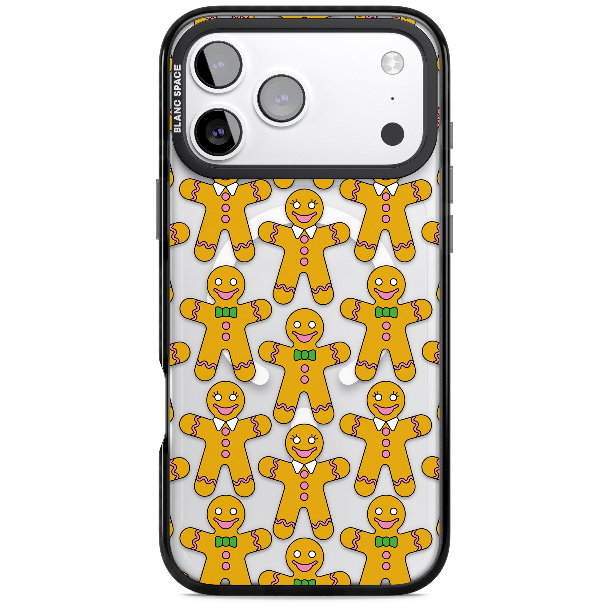 Gingerbread Cookie Pattern iPhone 17 Pro Impact Pro Black Phone Case
