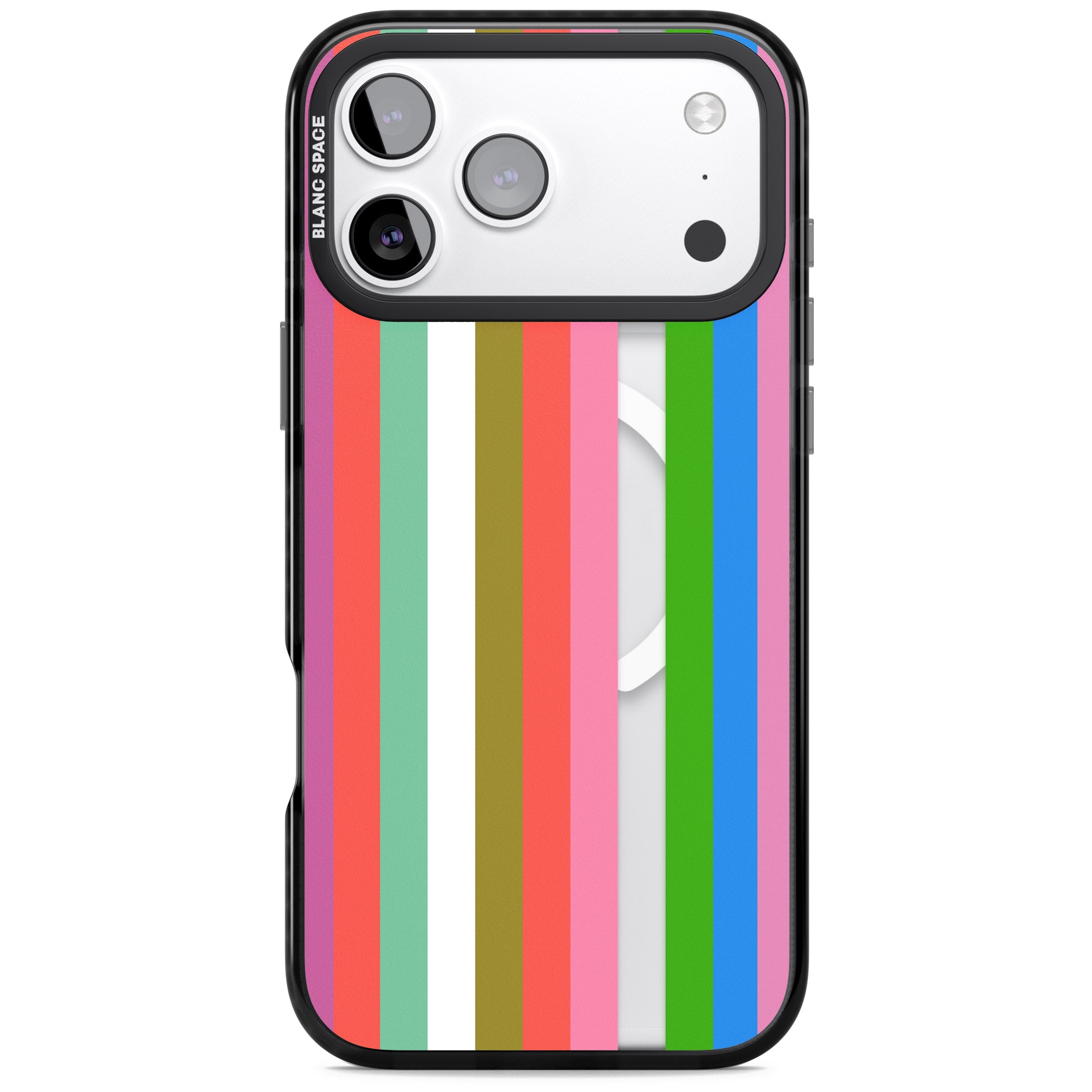 Vibrant Stripes iPhone 17 Pro Impact Pro Black Phone Case