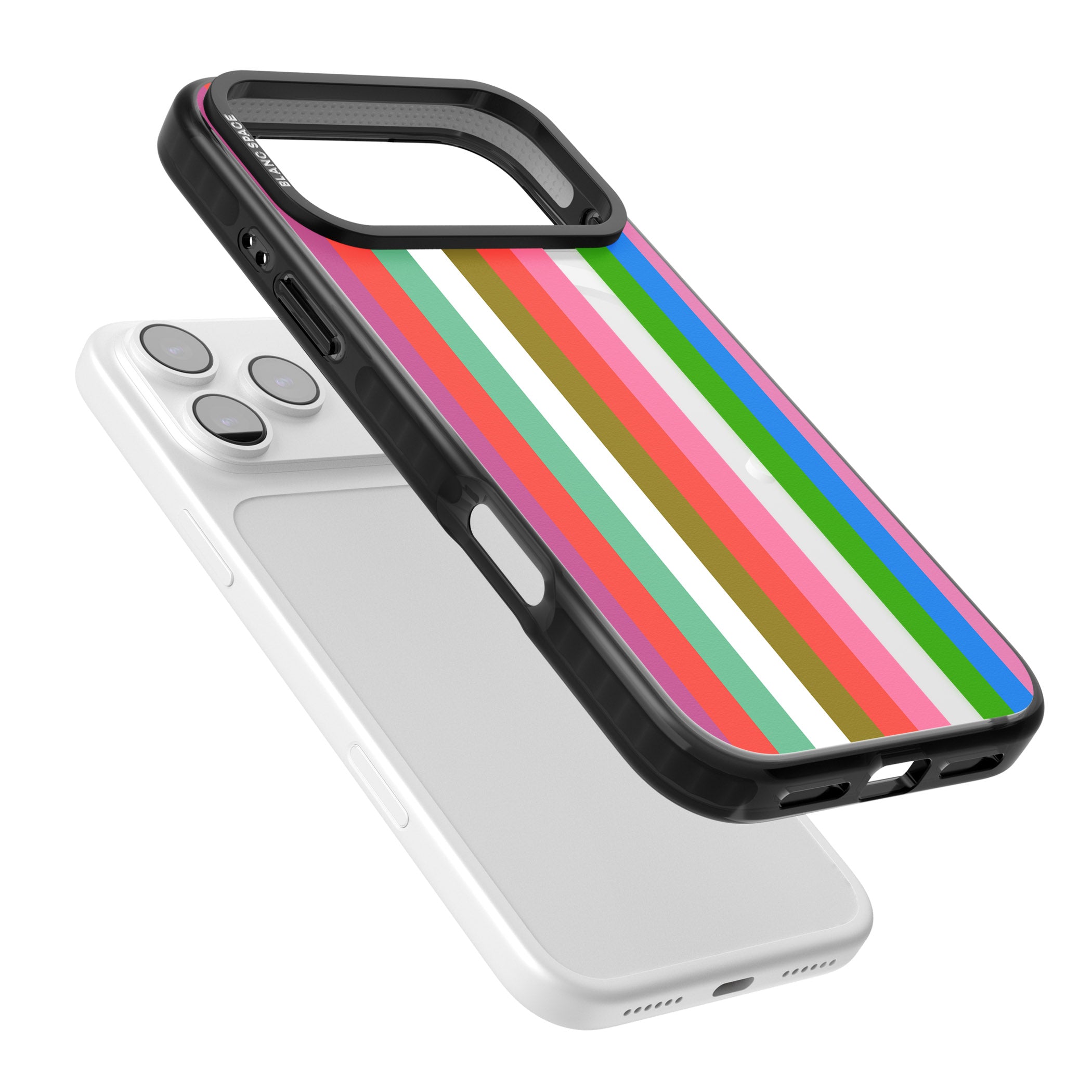 Vibrant Stripes iPhone 17 Pro Impact Pro Black Phone Case Colours