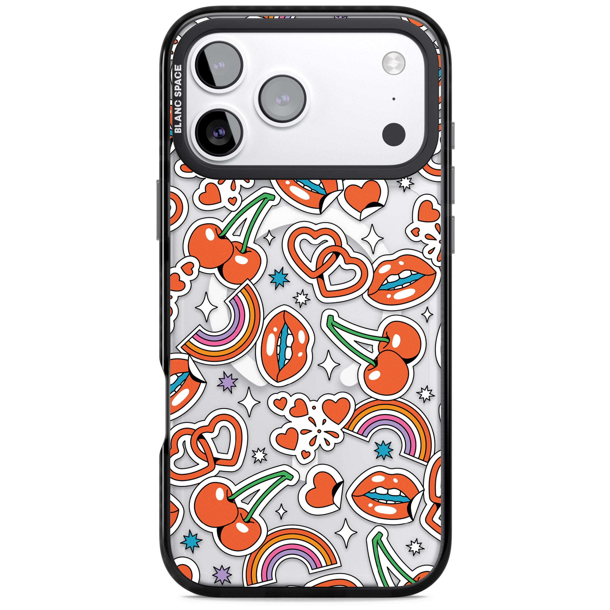 Red Sticker Pop iPhone 17 Pro Impact Pro Black Phone Case