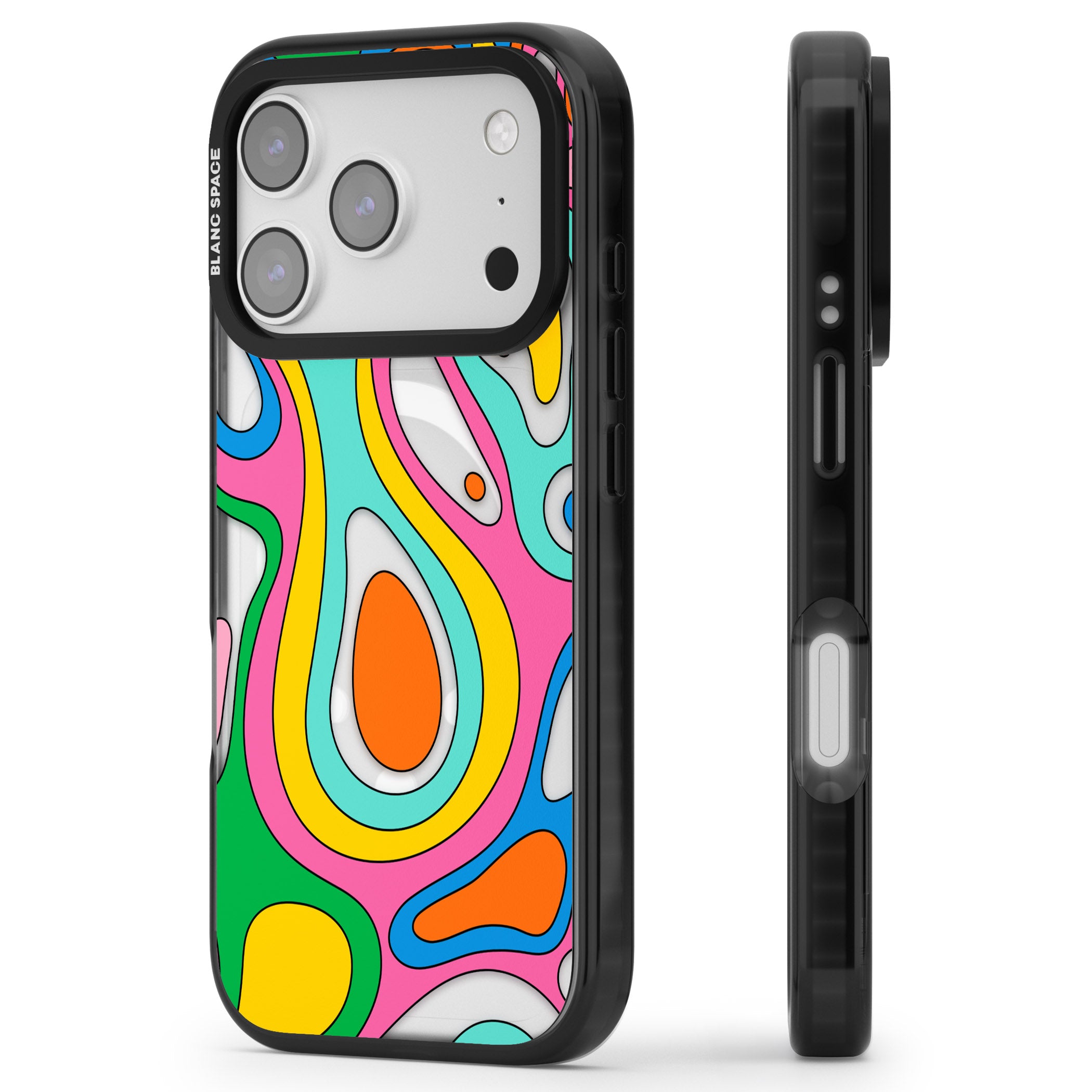 Dreams & Grooves iPhone 17 Pro Impact Pro Black Phone Case Side Profile