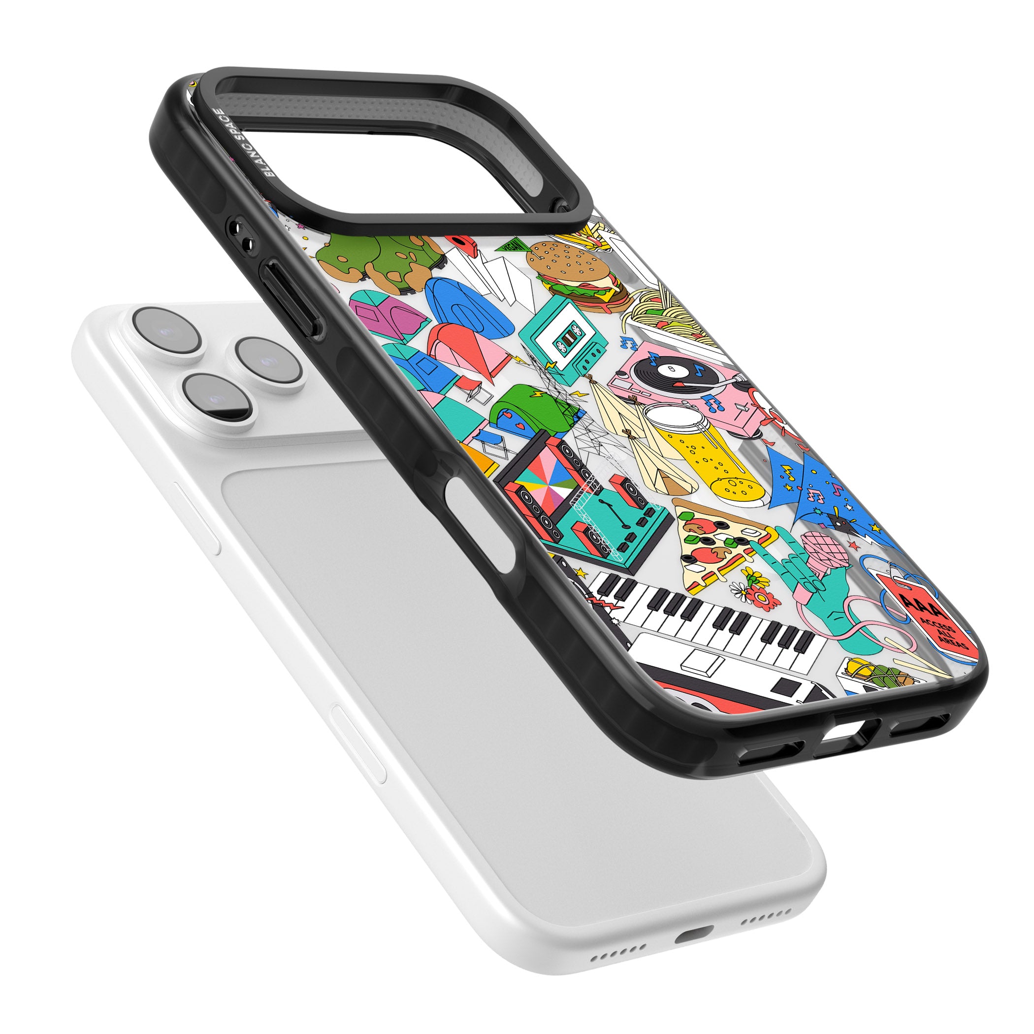 Festival Frenzy iPhone 17 Pro Impact Pro Black Phone Case Colours