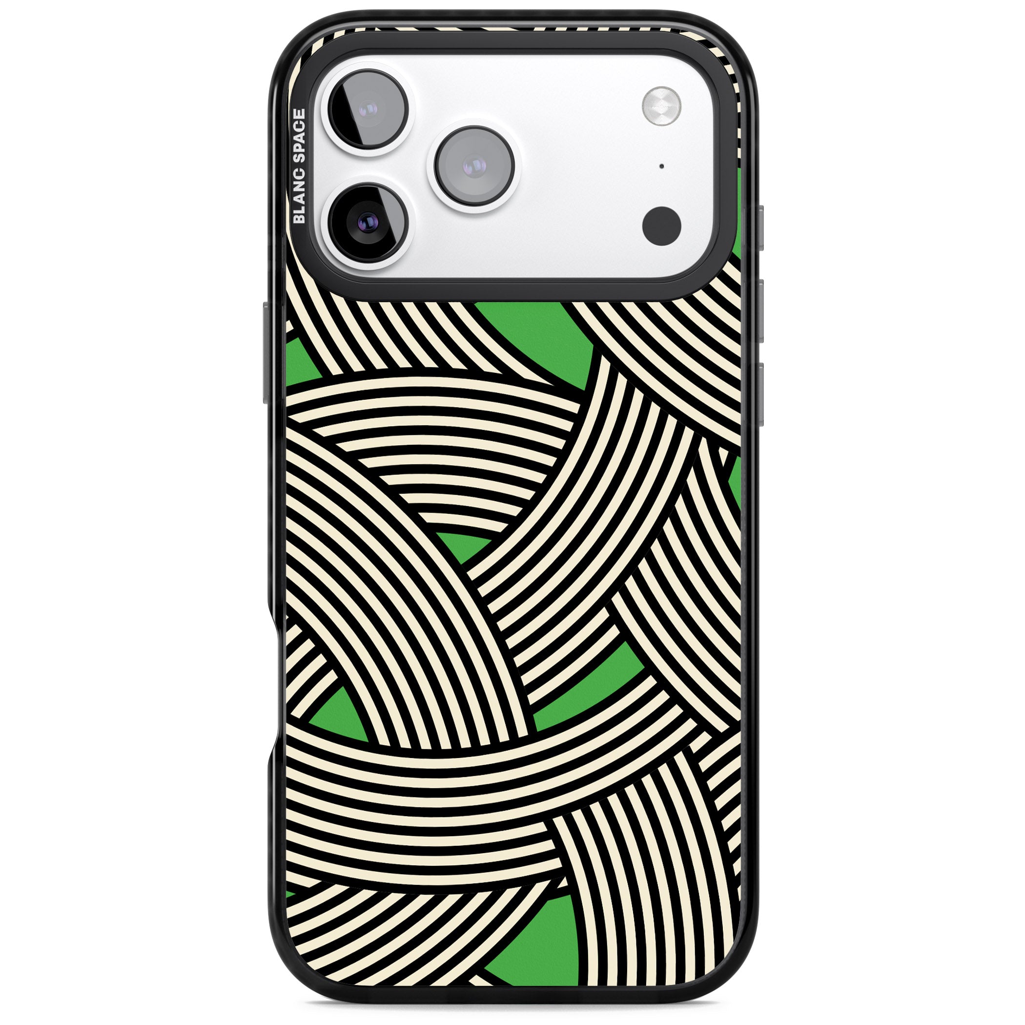 Green Optic Waves iPhone 17 Pro Impact Pro Black Phone Case